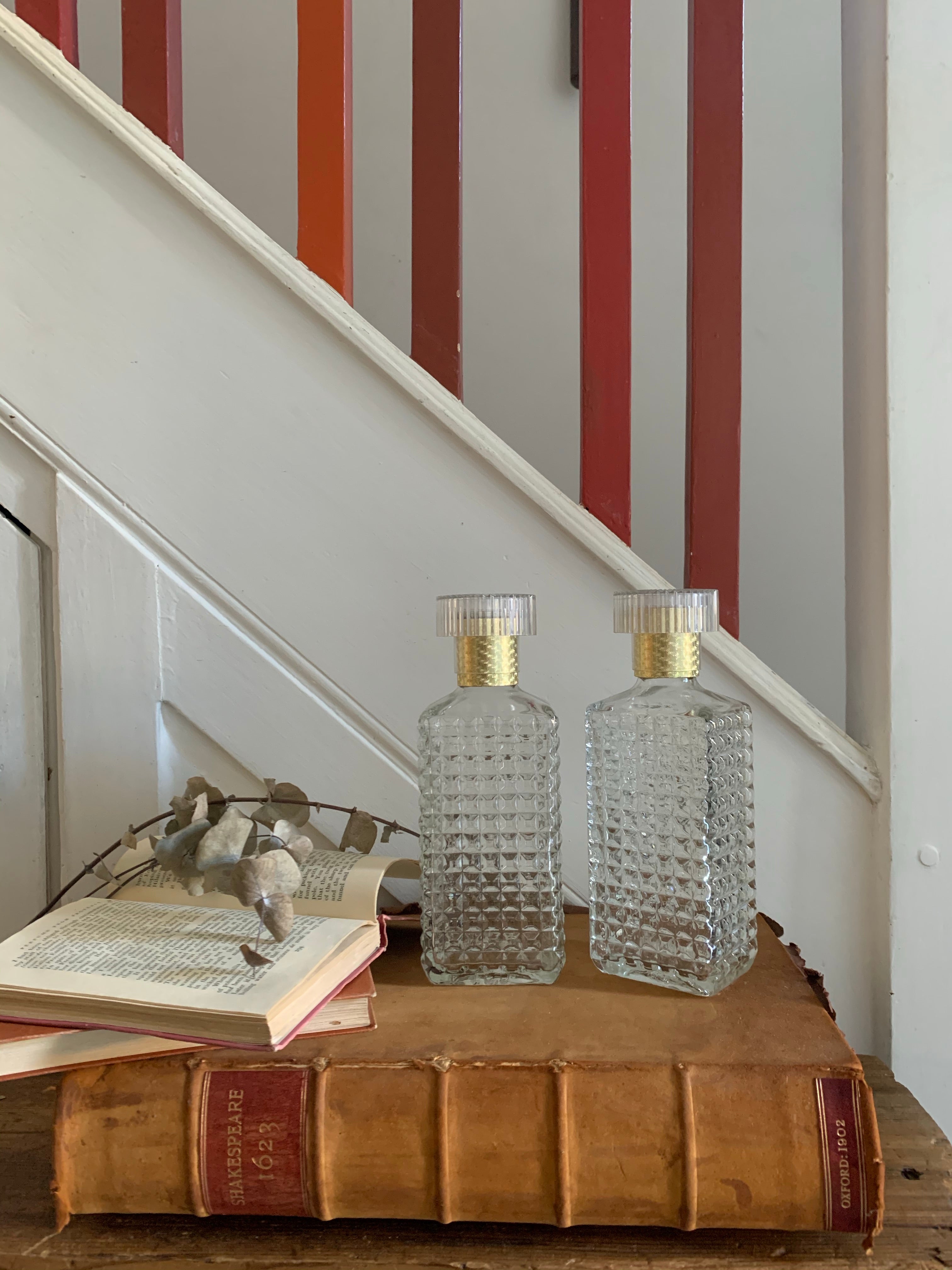 Glass Decanter with Gold Foil Lid