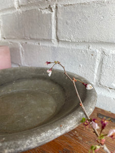 Antique Marble Stone Bowl: Grey Hues