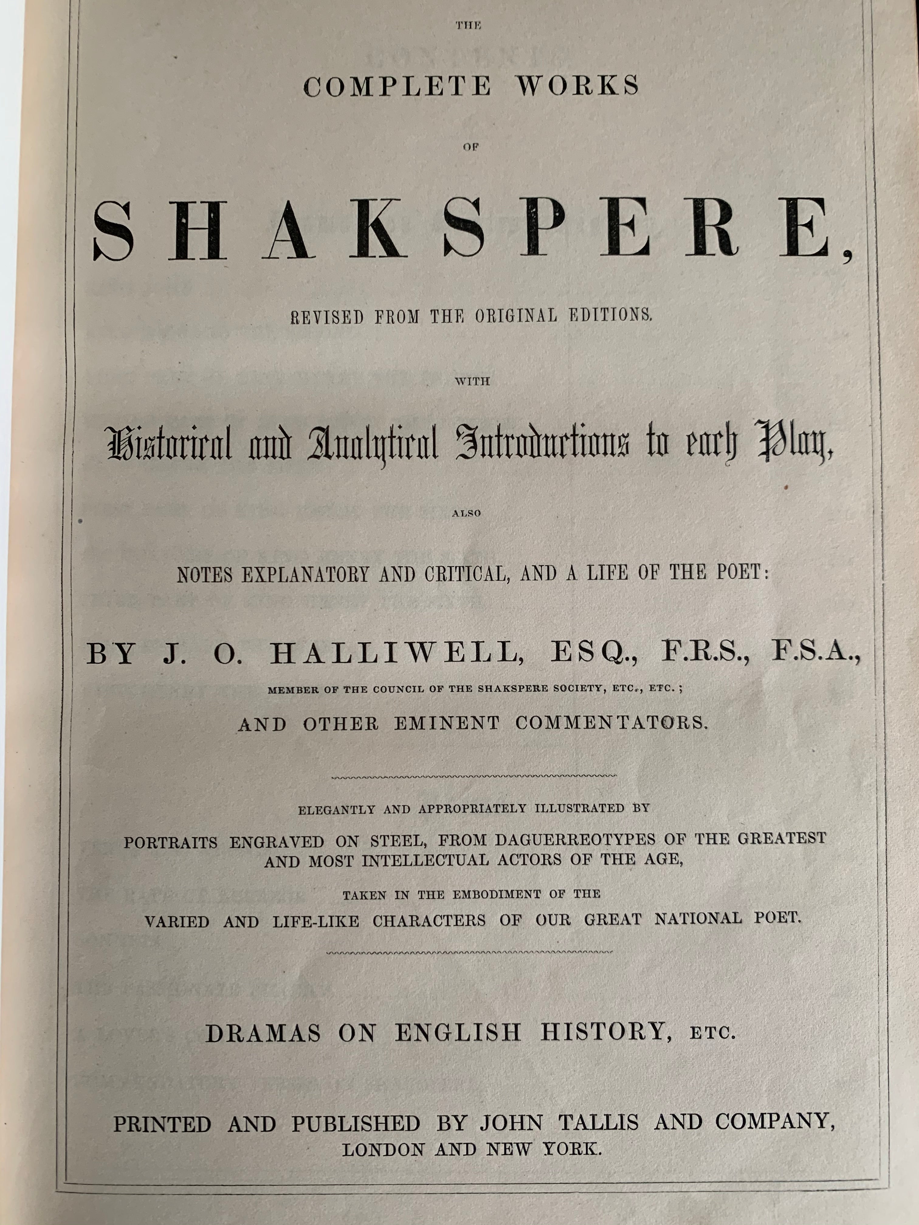 Shakespeare Histories - Leather spine and marbled cover