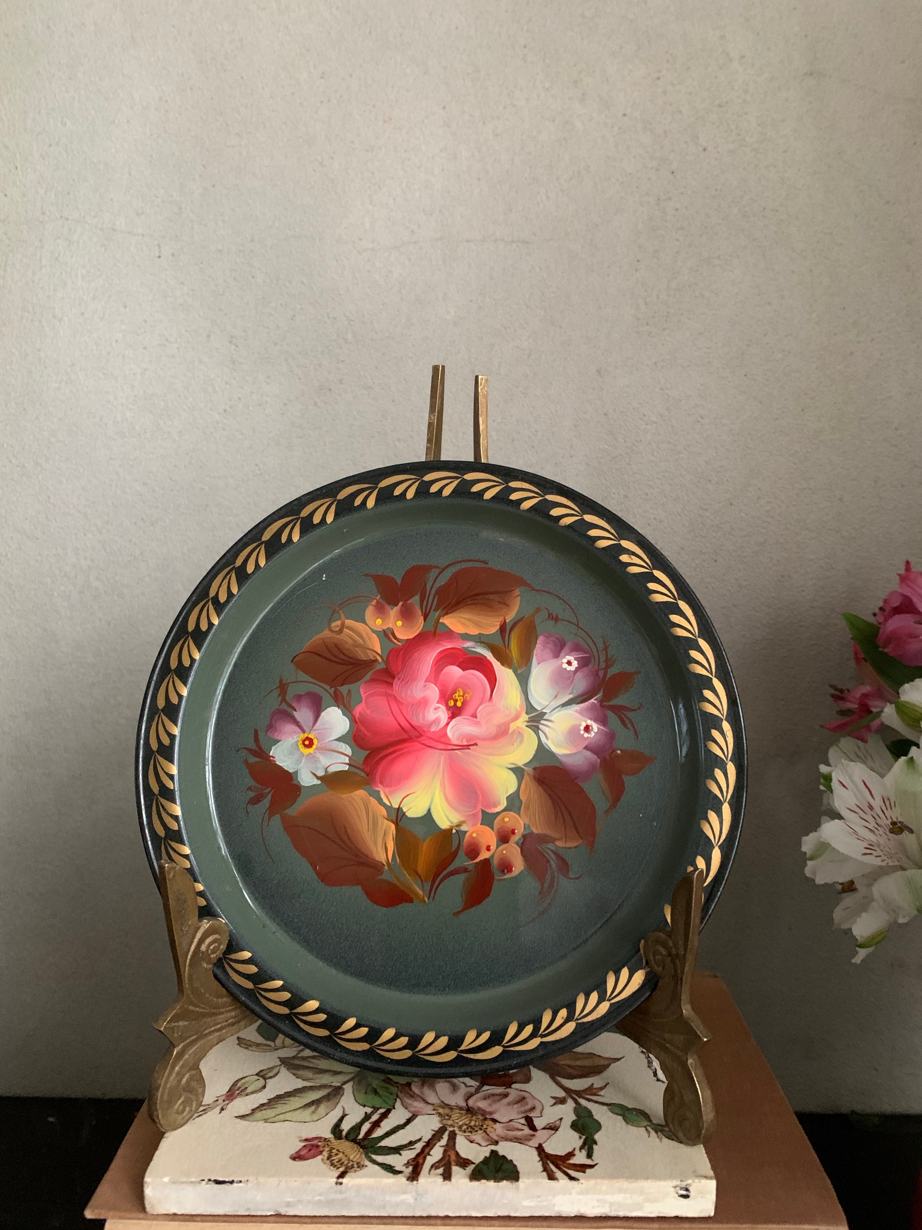 Small Vintage Toileware Plate 1