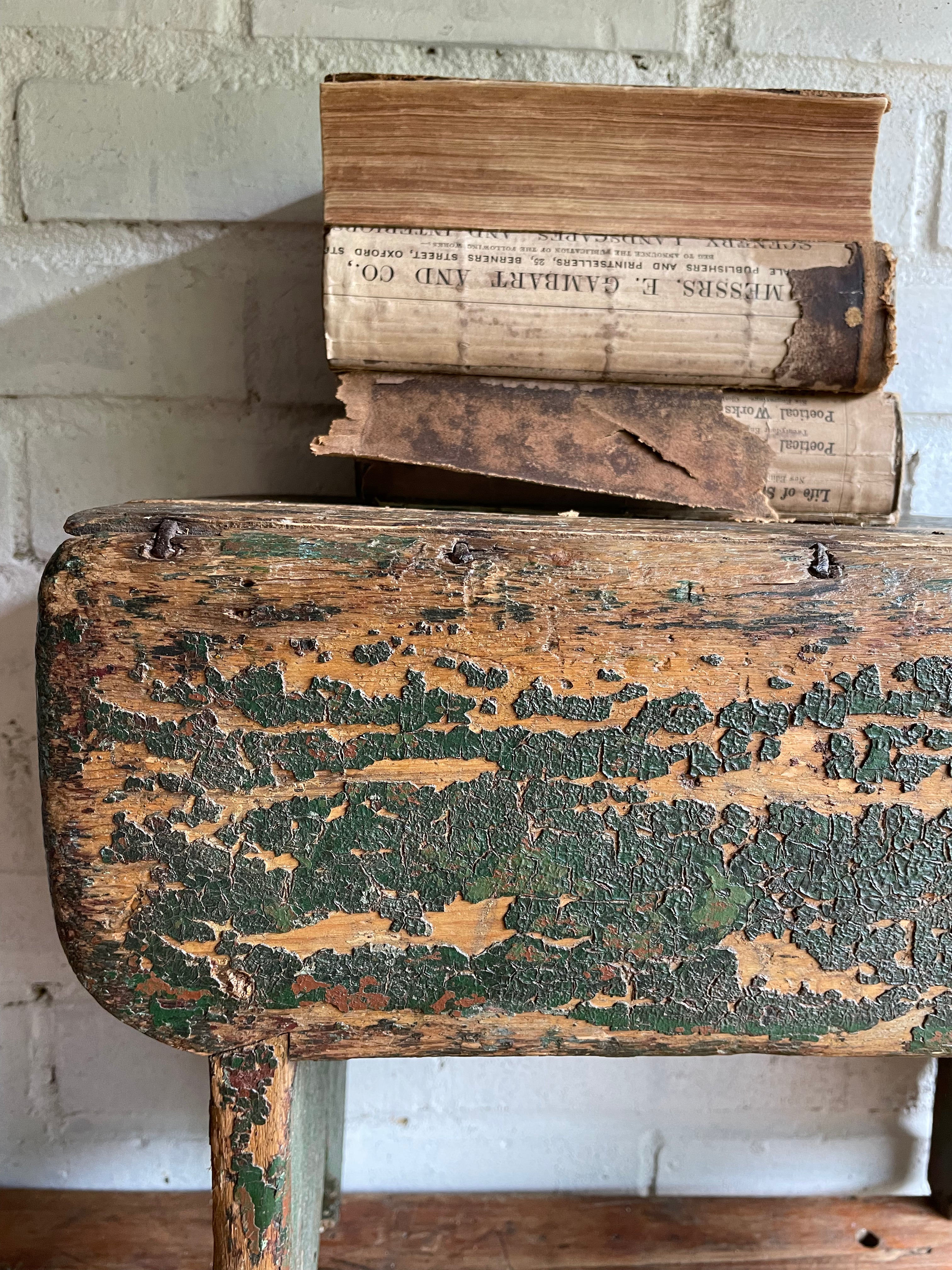 Rustic Green Stool