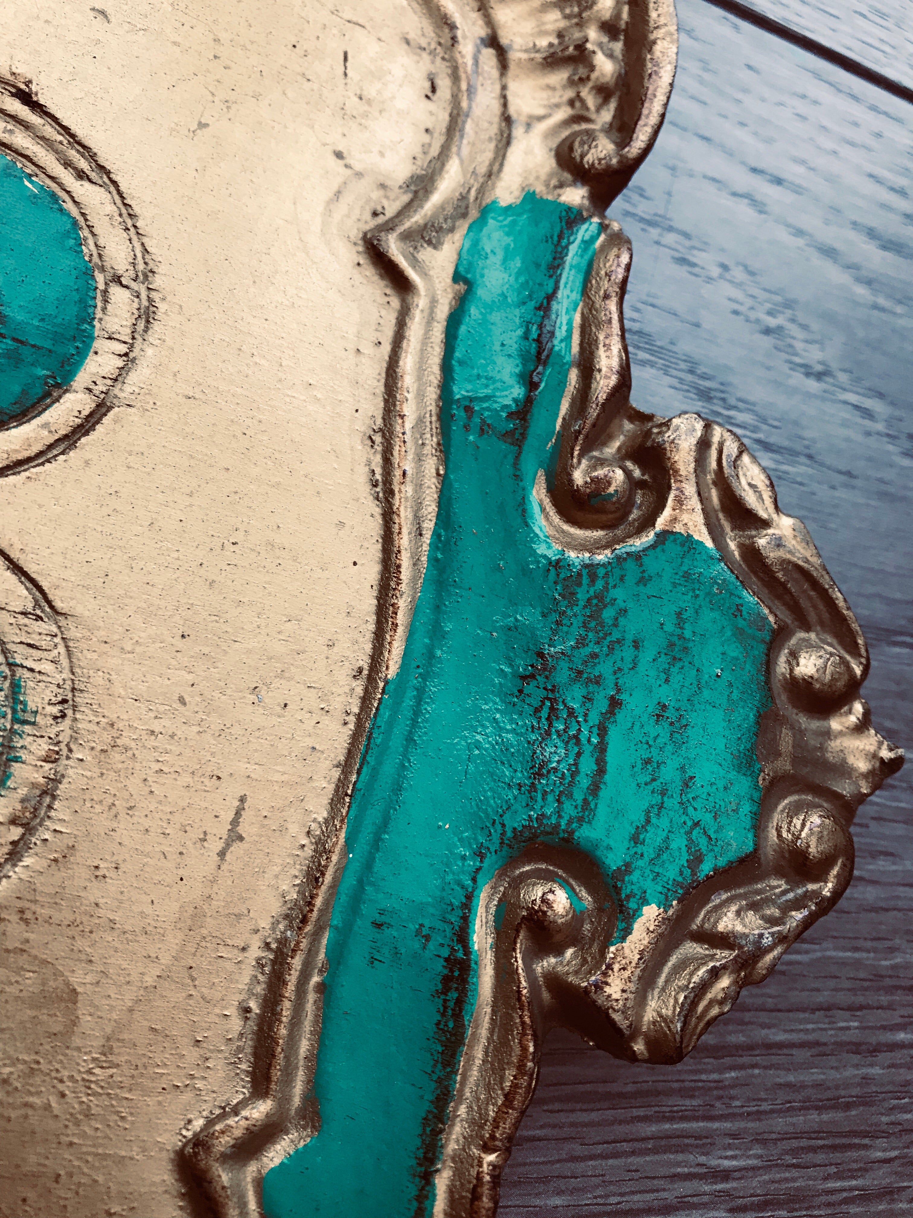 Emerald Green Florentine Vintage Gilt Tray