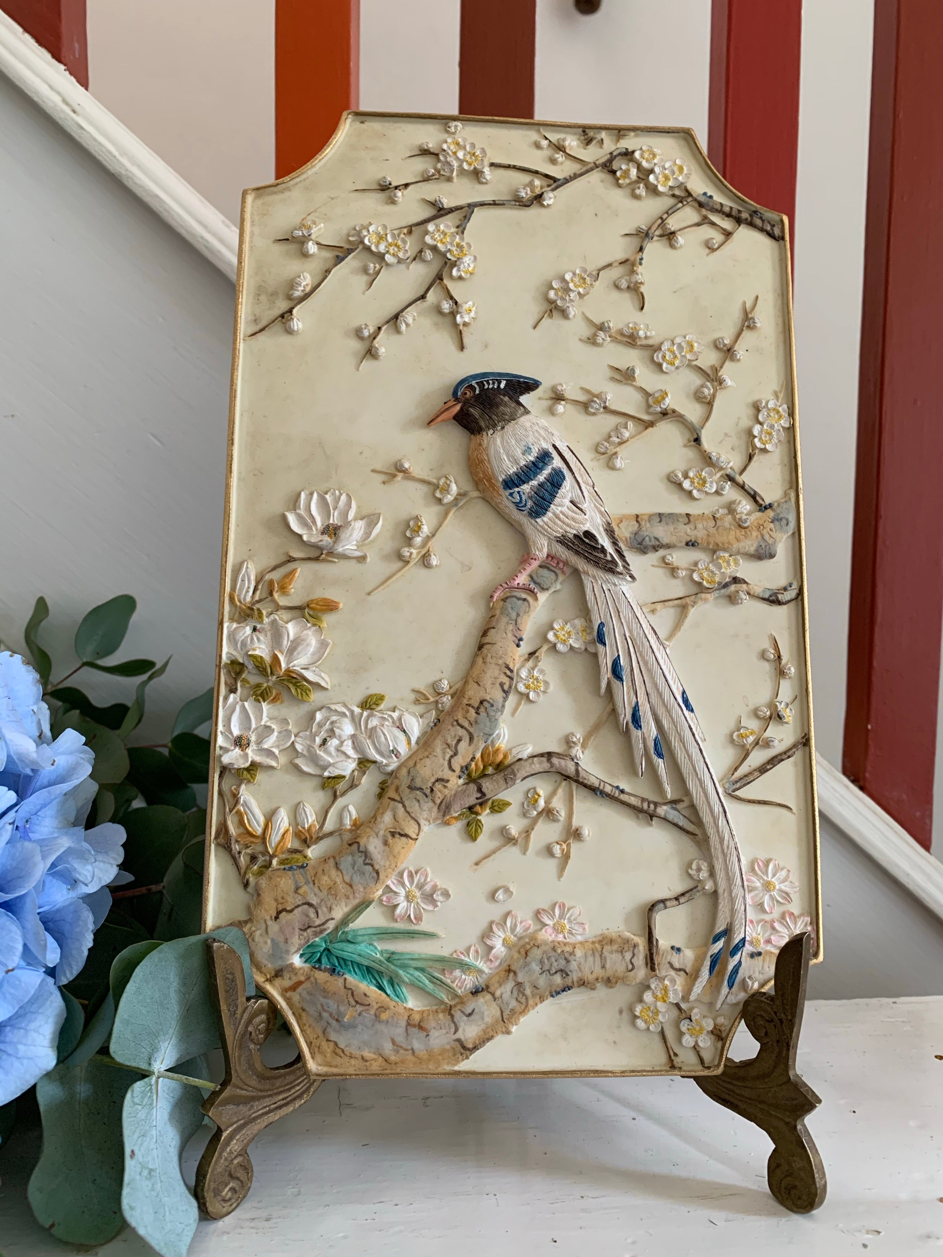 Vintage Plaster Relief of Birds
