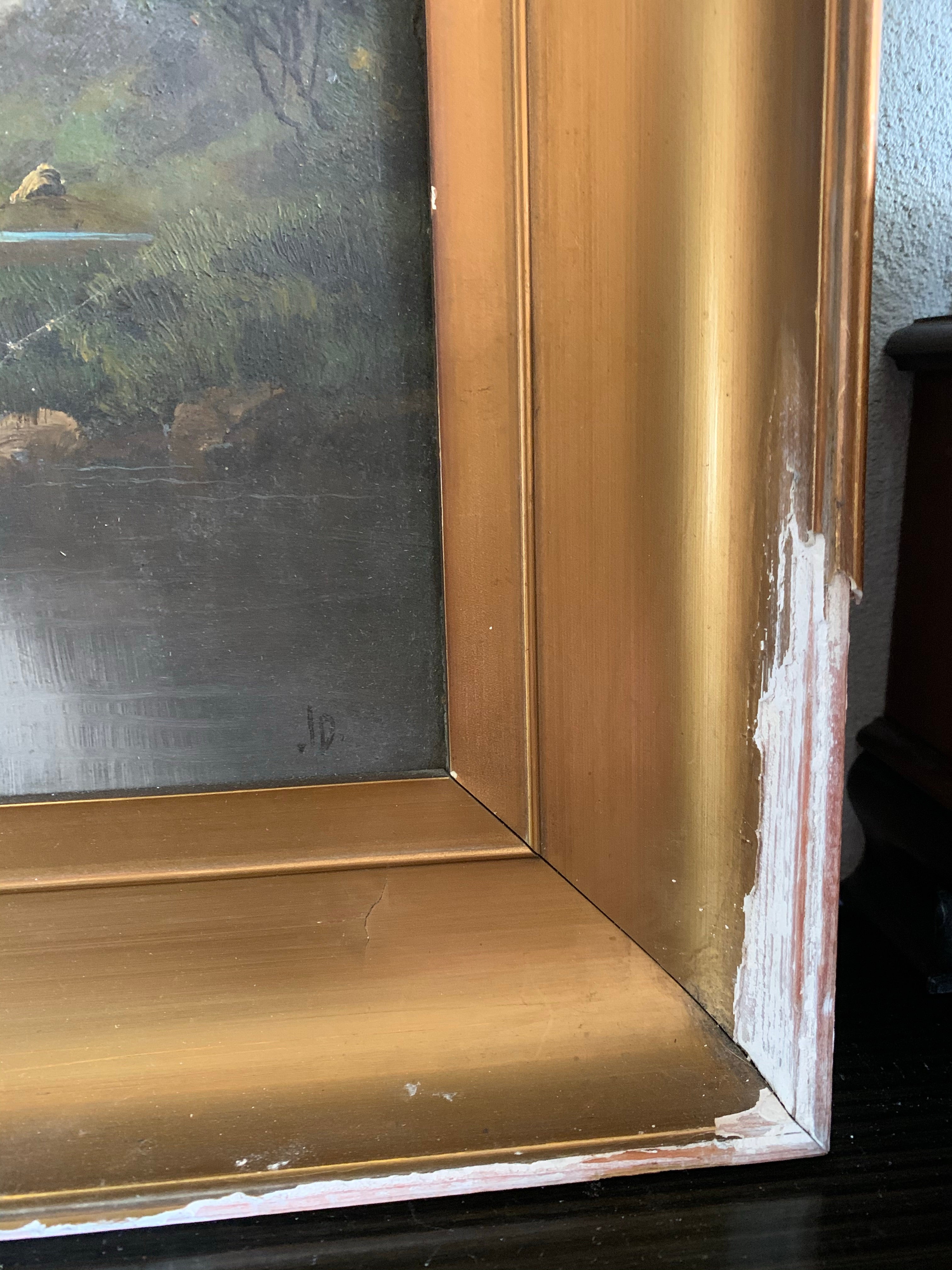 Mountain and Sky: Antique Oil on board