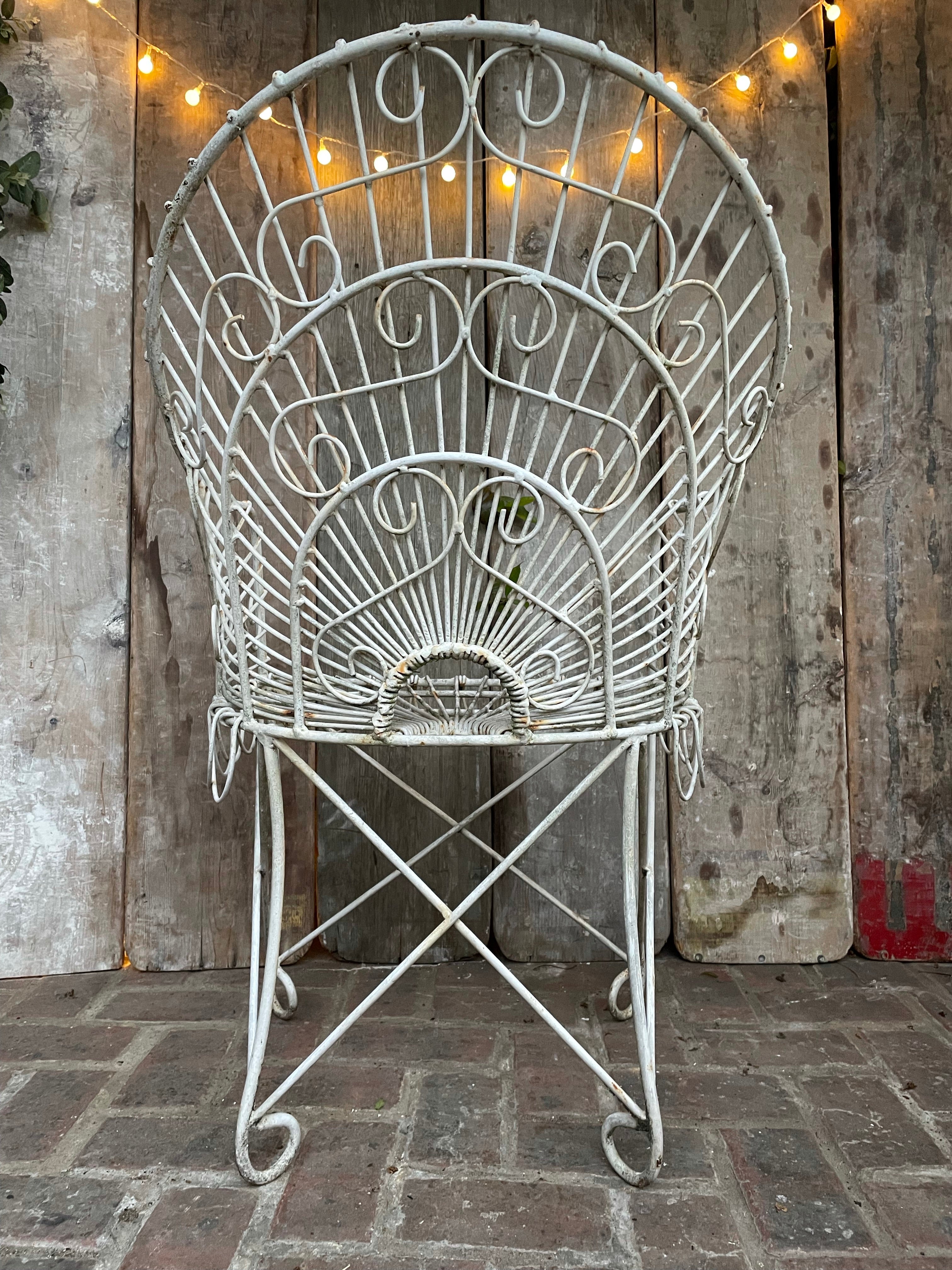 Beautiful Vintage Wire Work High Backed Chair