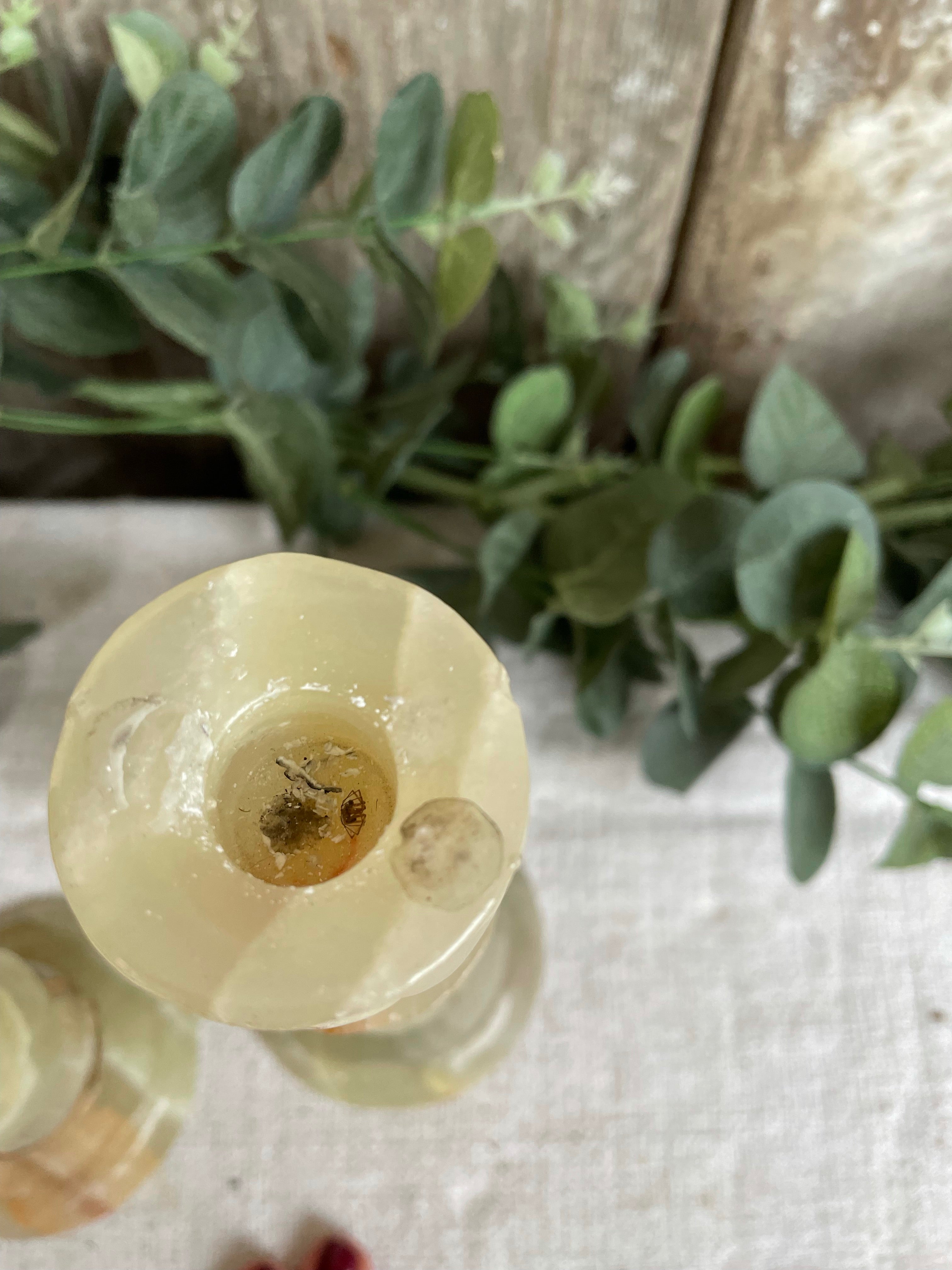 Pair of Alabaster Candlesticks