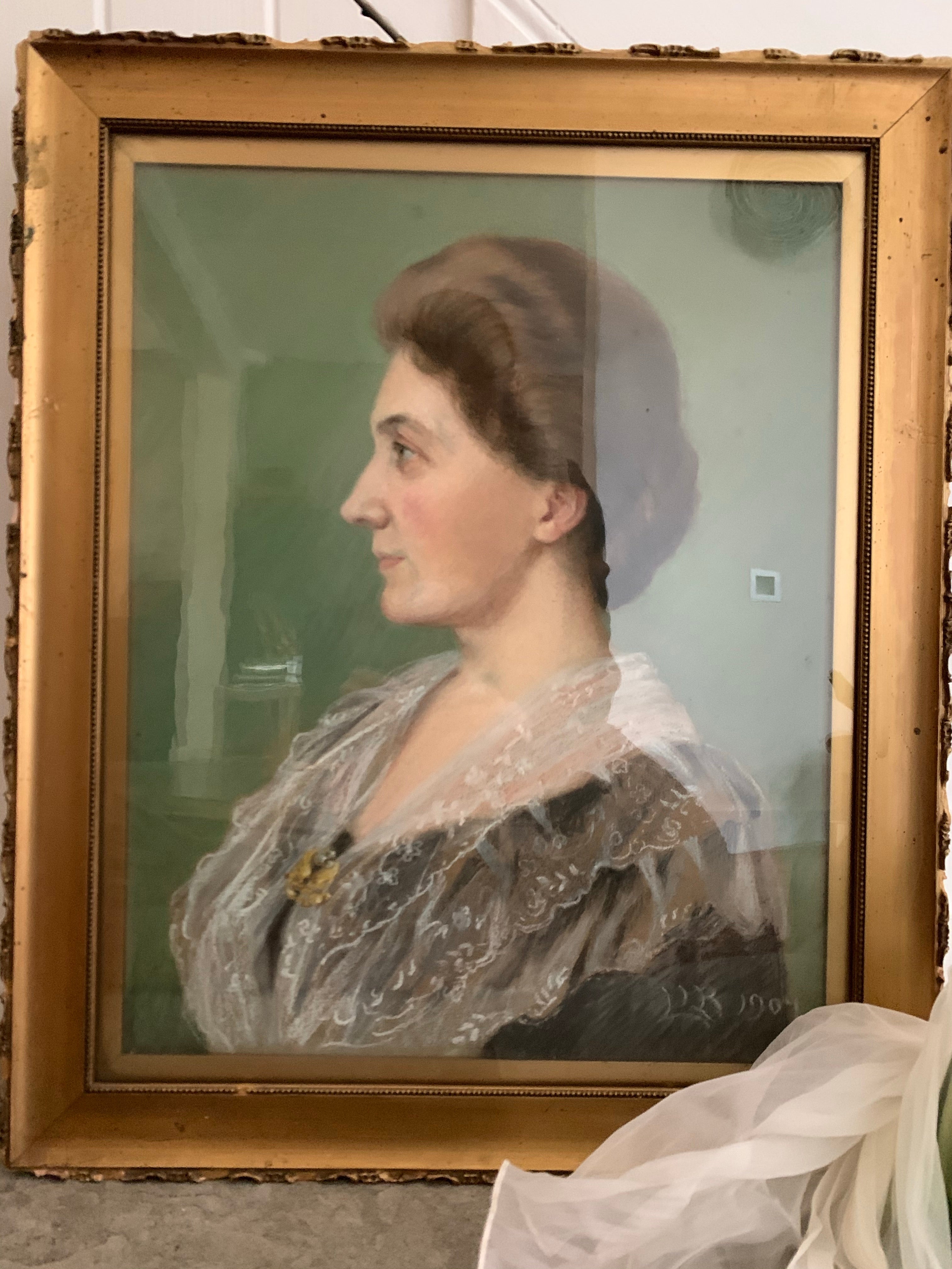 Early 1900s Pastel Portrait of a Lady