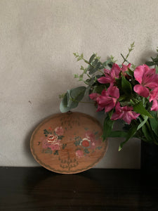 Mini Oval Floral Antique Oil on Wood