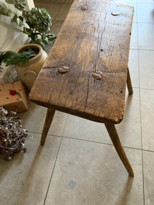 Large  Primitive Wood Stool/Sidetable