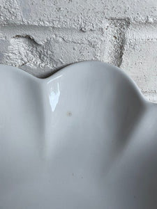 Vintage White Fluted Bowl