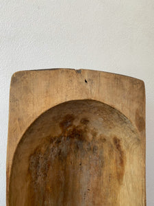 Large Rustic Wooden Dough Bowl