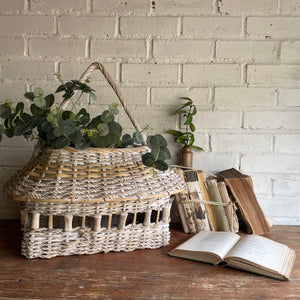 Storage Basket with Wood Detail