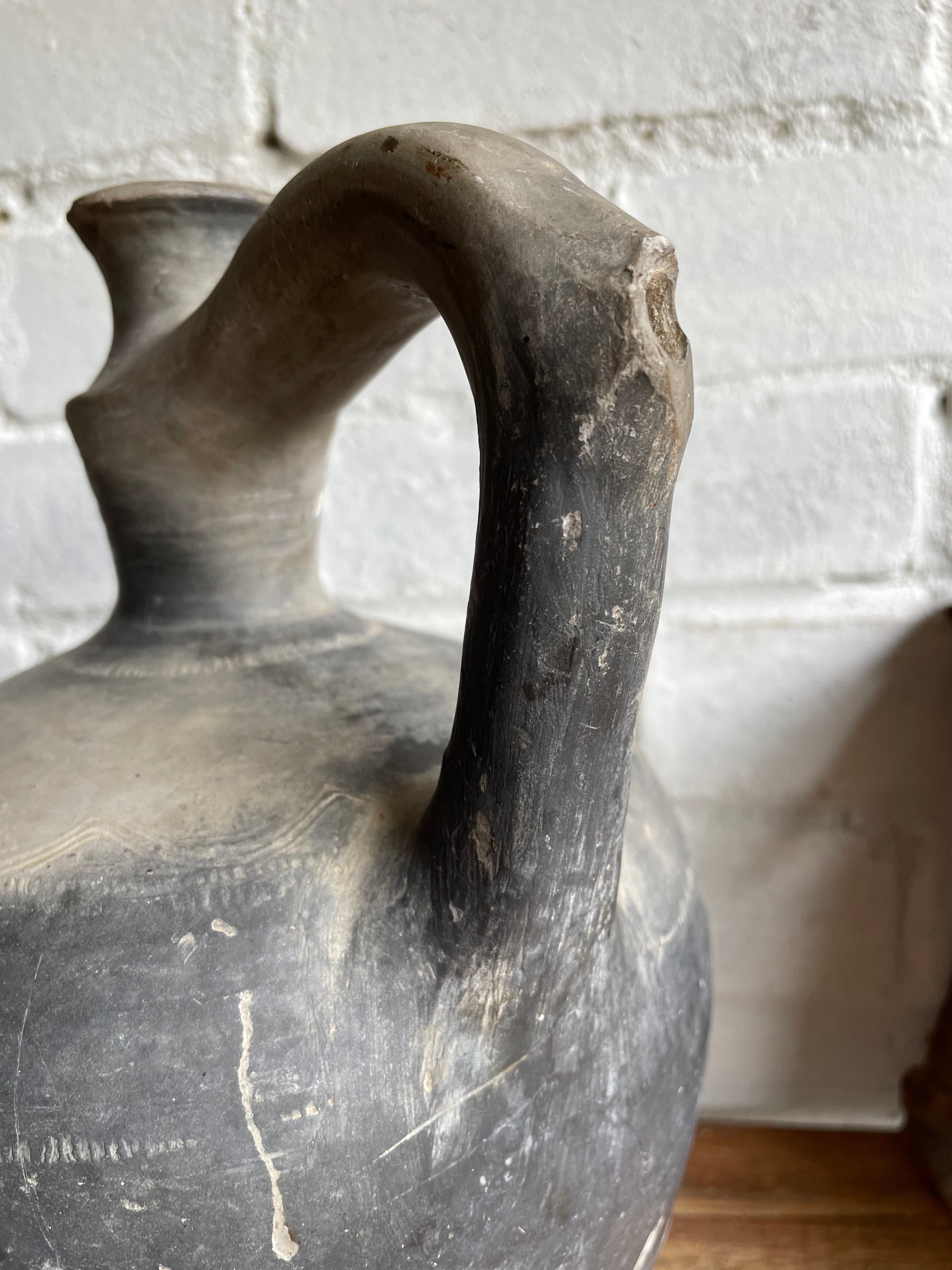 Matte Black Earthenware Vase