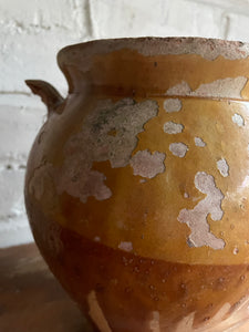 Small 19th Century French Yellow Confit Pot