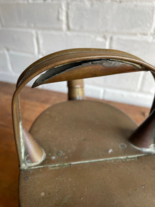 Small Antique Brass Watering Can/Hot Water Carrier