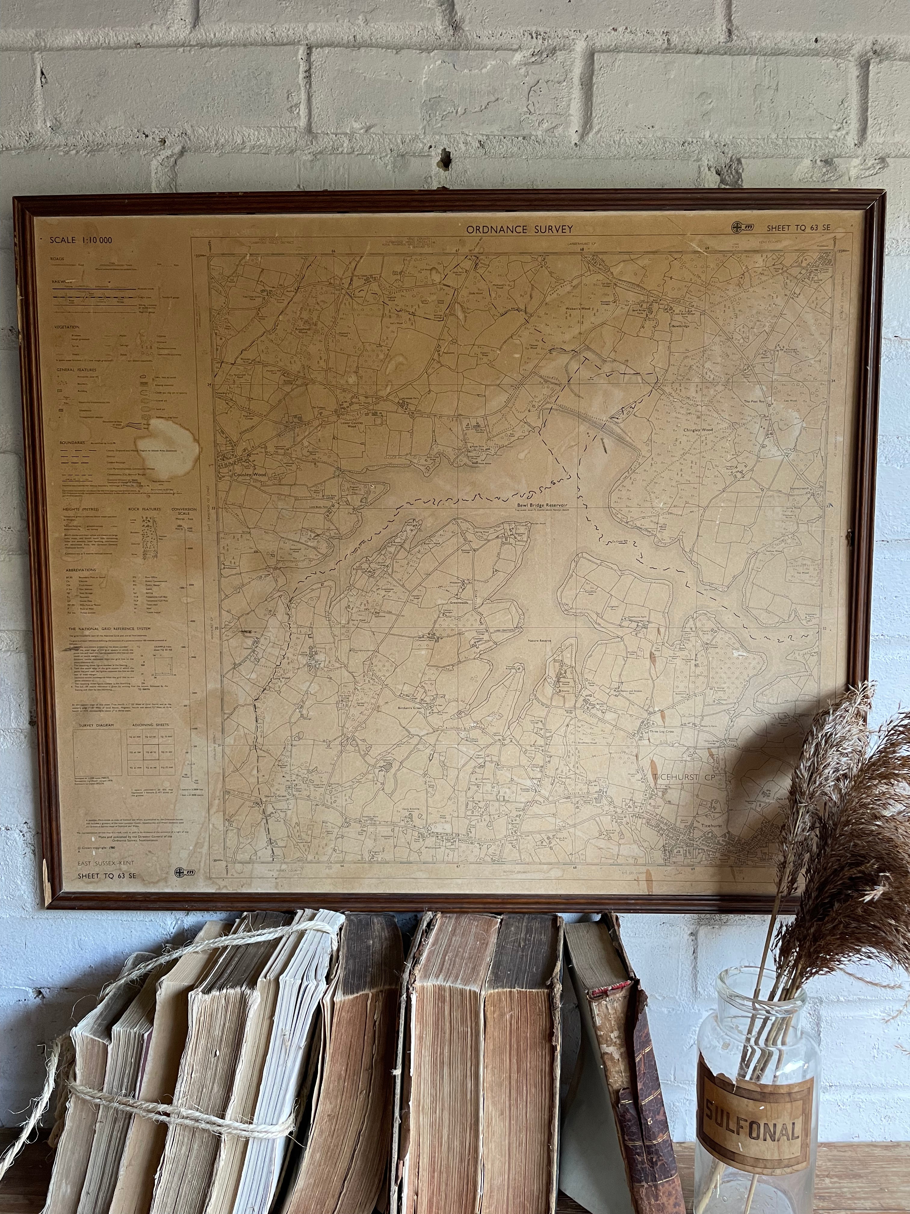 Large Faded Map of East Sussex & Kent