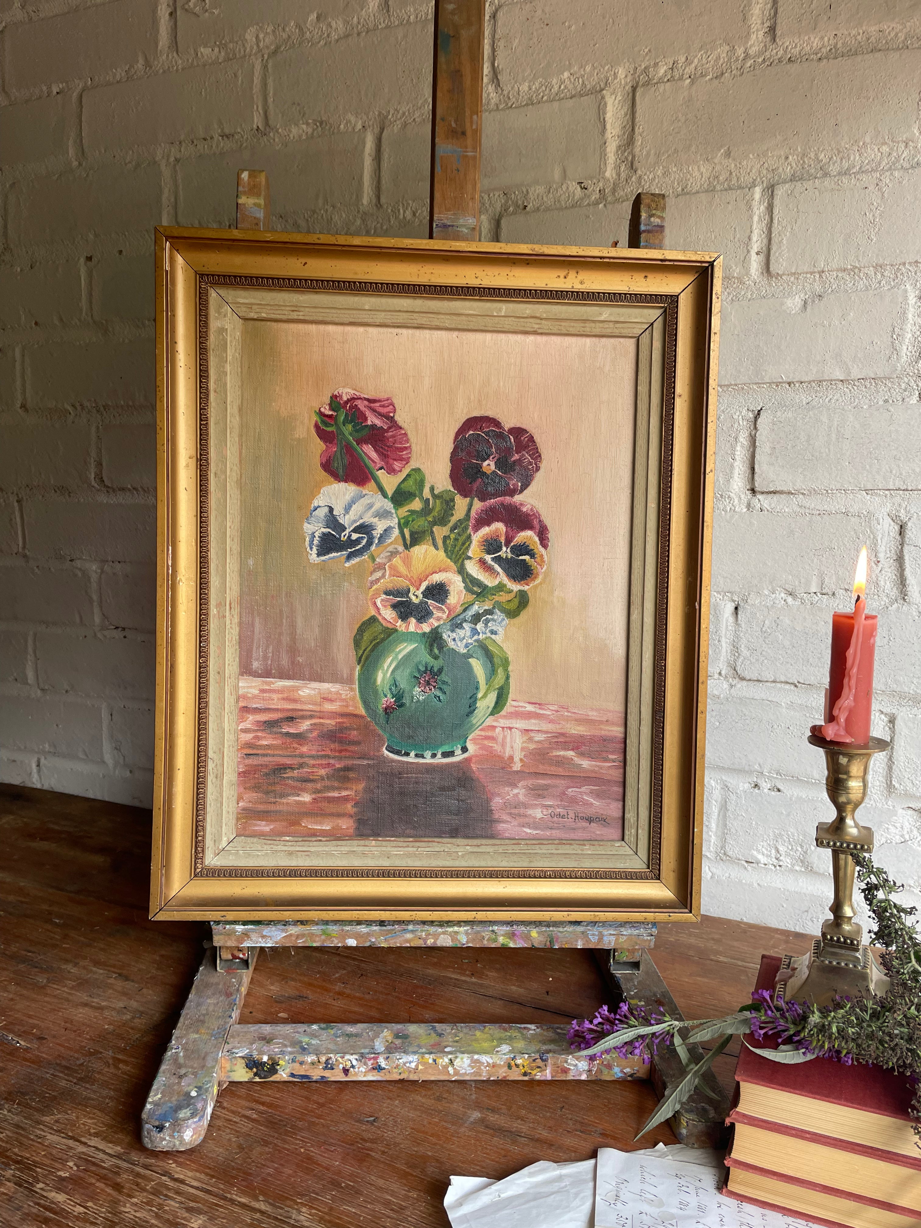 Pansies: Oil on Canvas