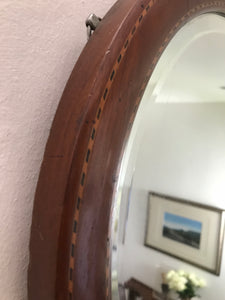 Antique Oval Mirror with inlay detail
