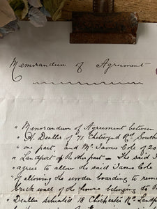Handwritten Memorandum of Agreement Dated 1897