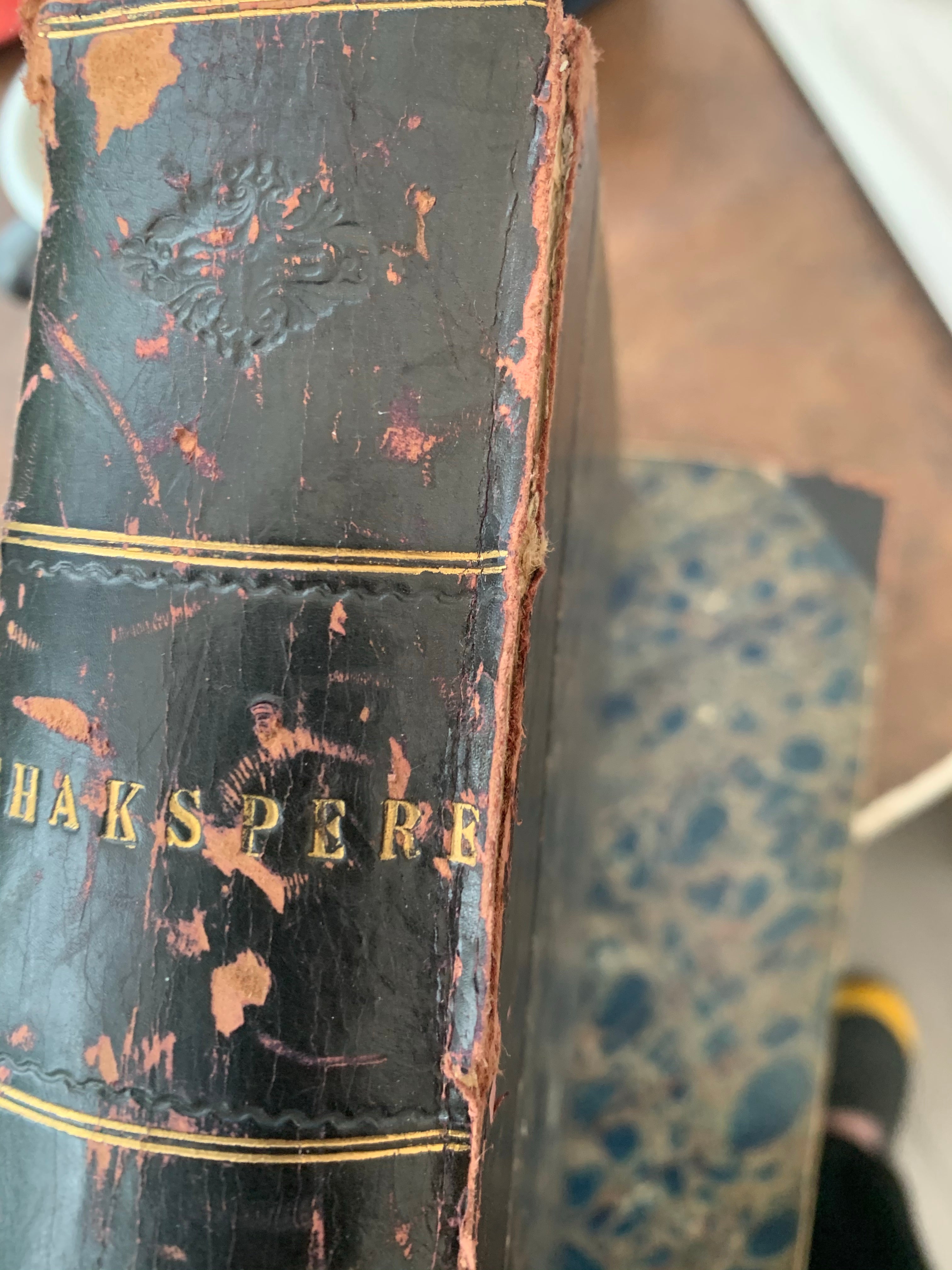 Shakespeare Comedies - Leather spine and marbled cover