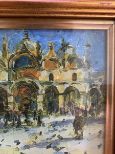 Signed Painting of San Marks Square Venice