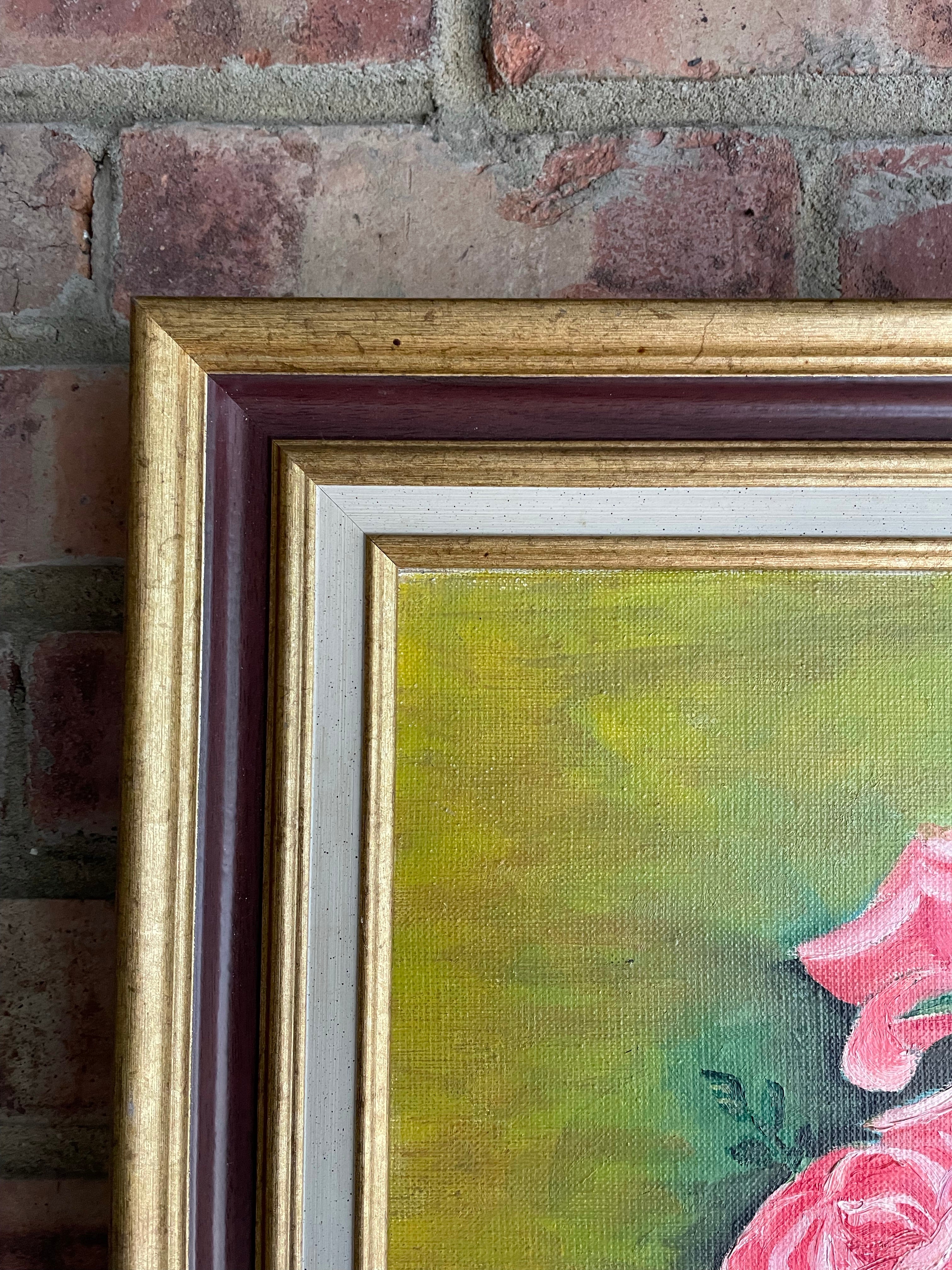 Roses in a Vase: French Floral Signed and Dated