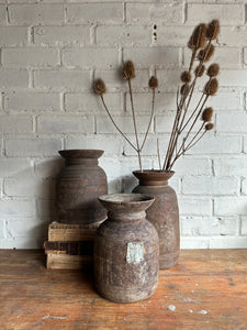 19th Century Tibetan Carved Wooden Curd Pot