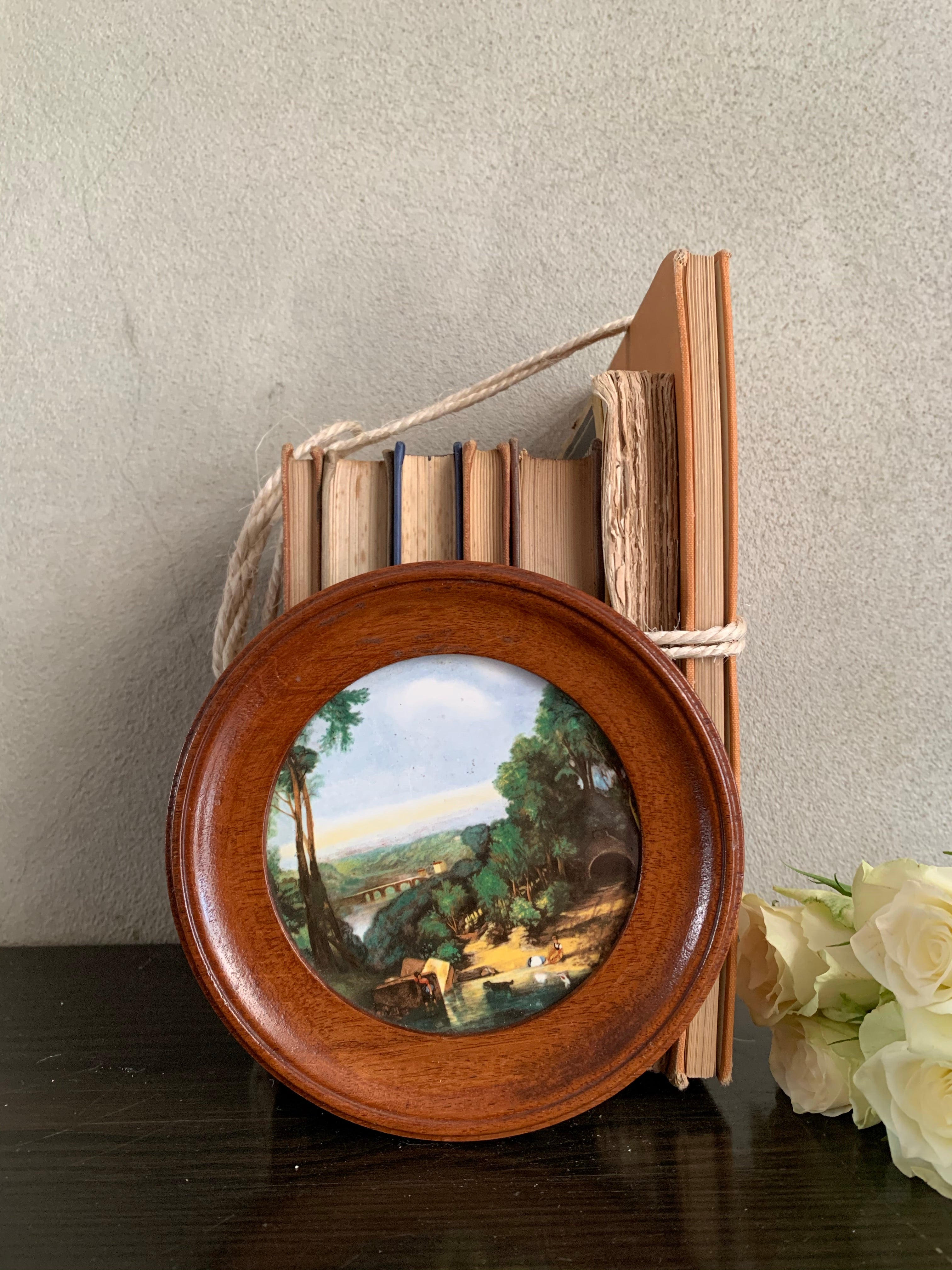 Miniature Framed Porcelain Landscape Painting