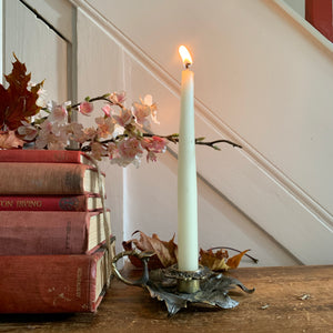 "Leaf" Gilt & Pewter Candleholder
