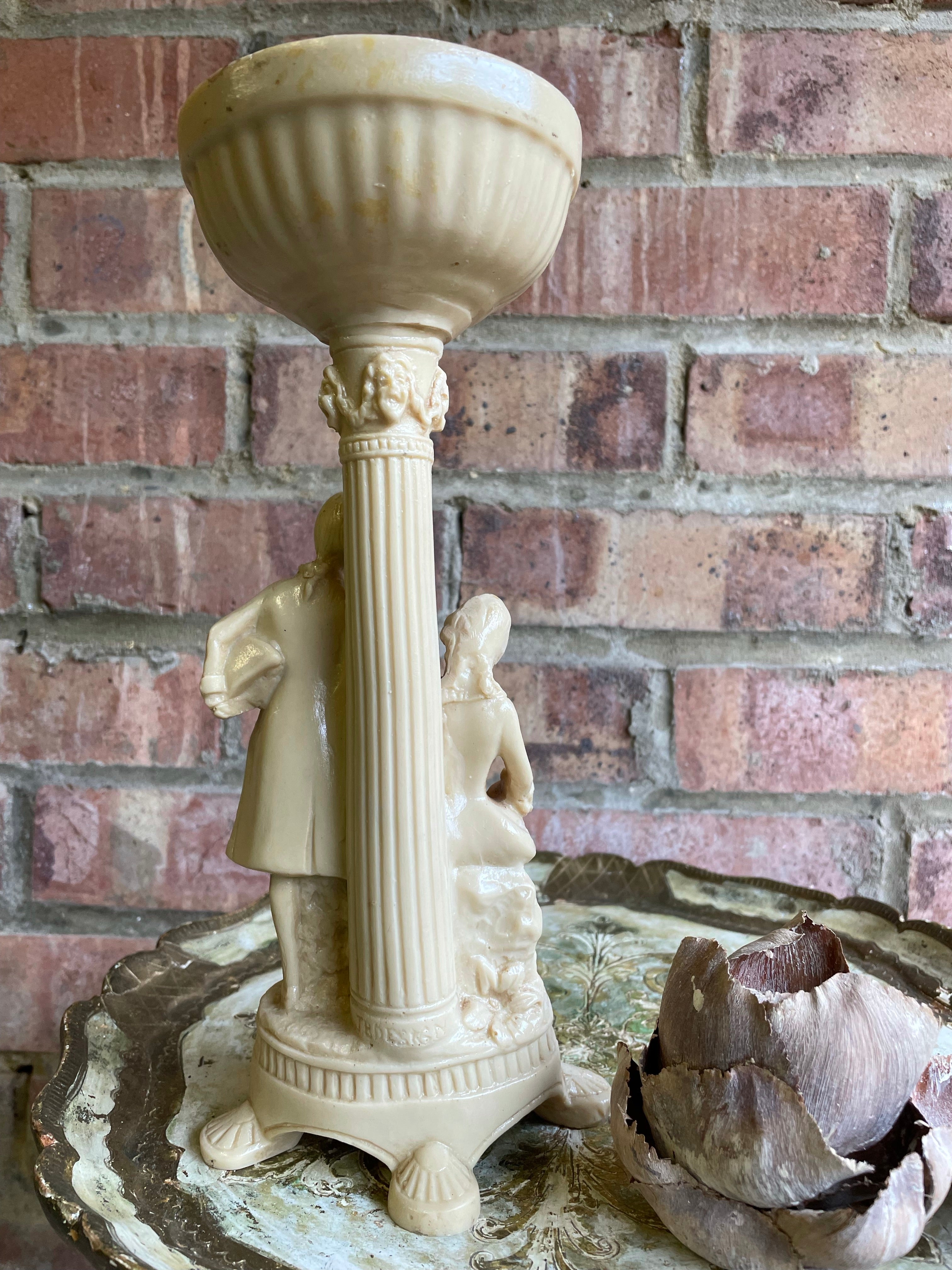 Resin Candleholder/Centrepiece of 18th Century Lady & Gentleman