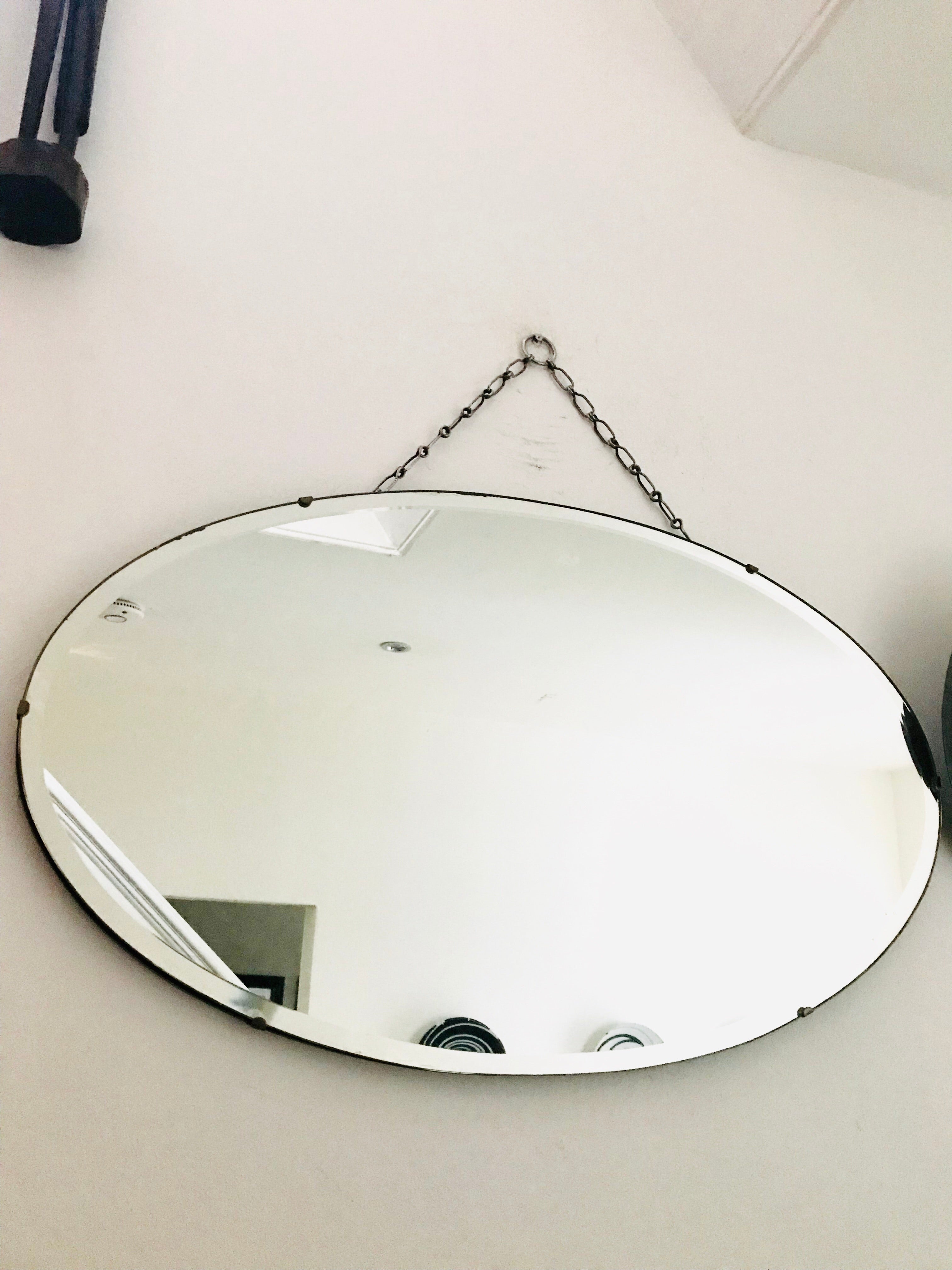 Beautiful Art Deco Frameless Mirror