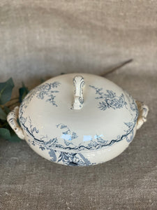 Small Antique French Ironstone Terre de Fer Tureen