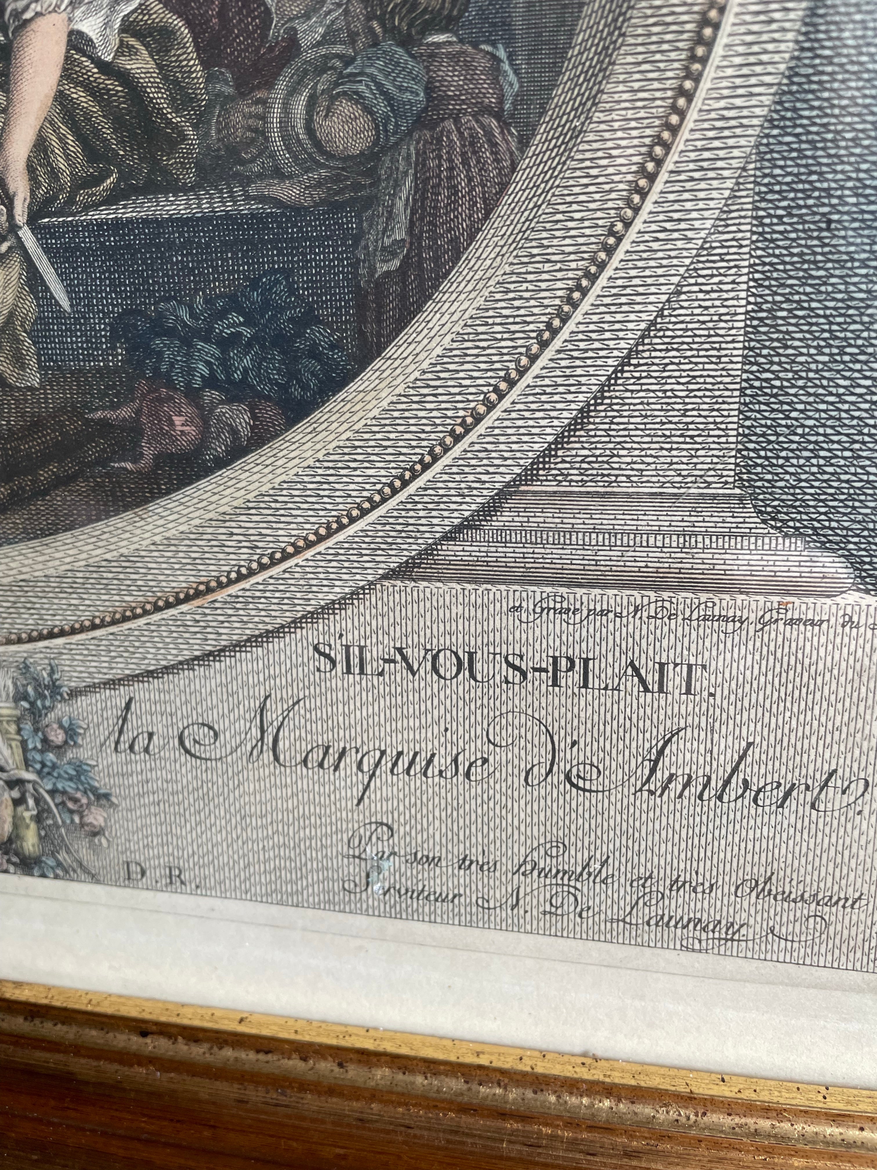 Pair of Antique French Engravings by Nicholas Delaunay