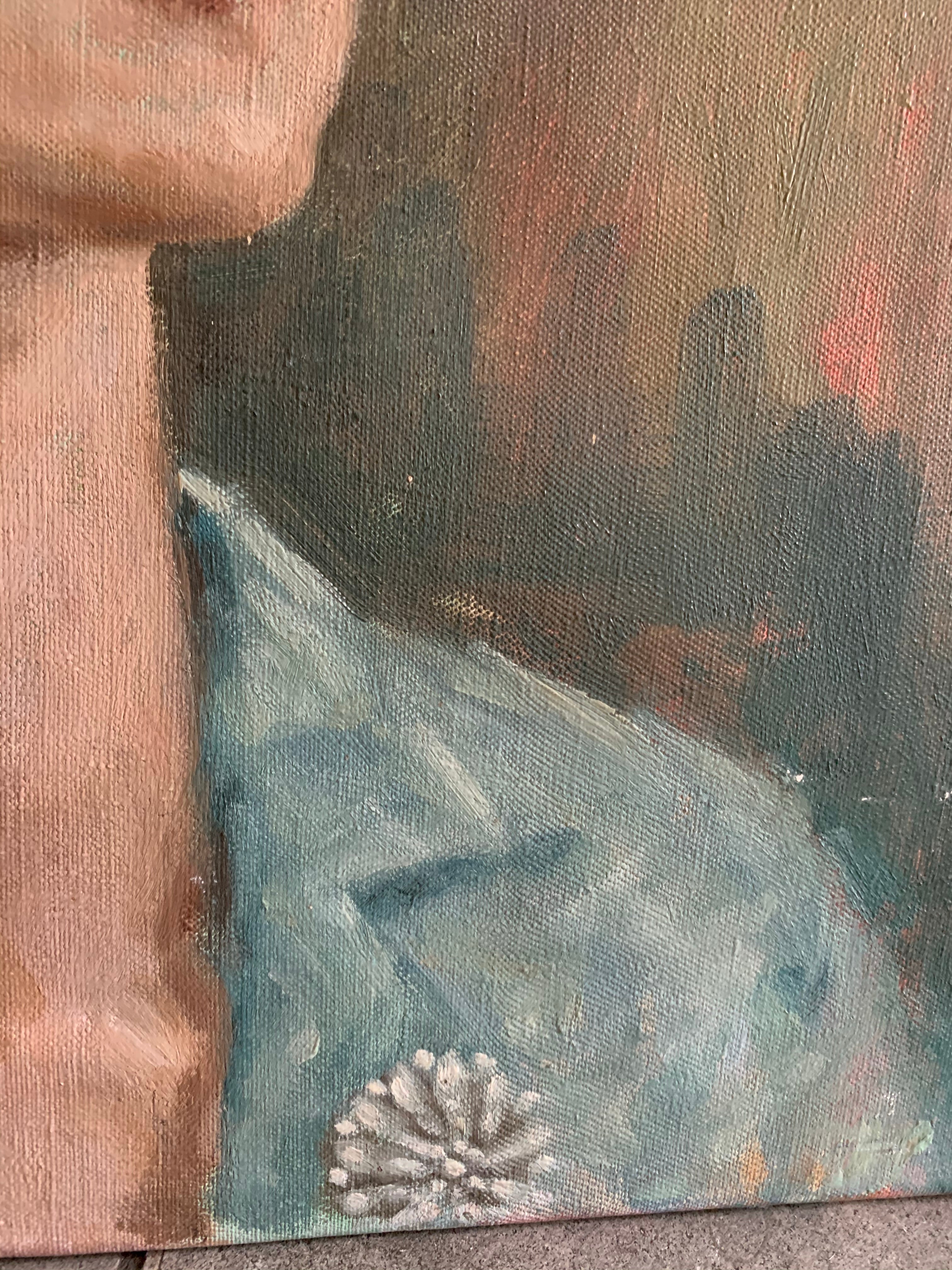 1960s Portrait of a Lady - Oil on Canvas