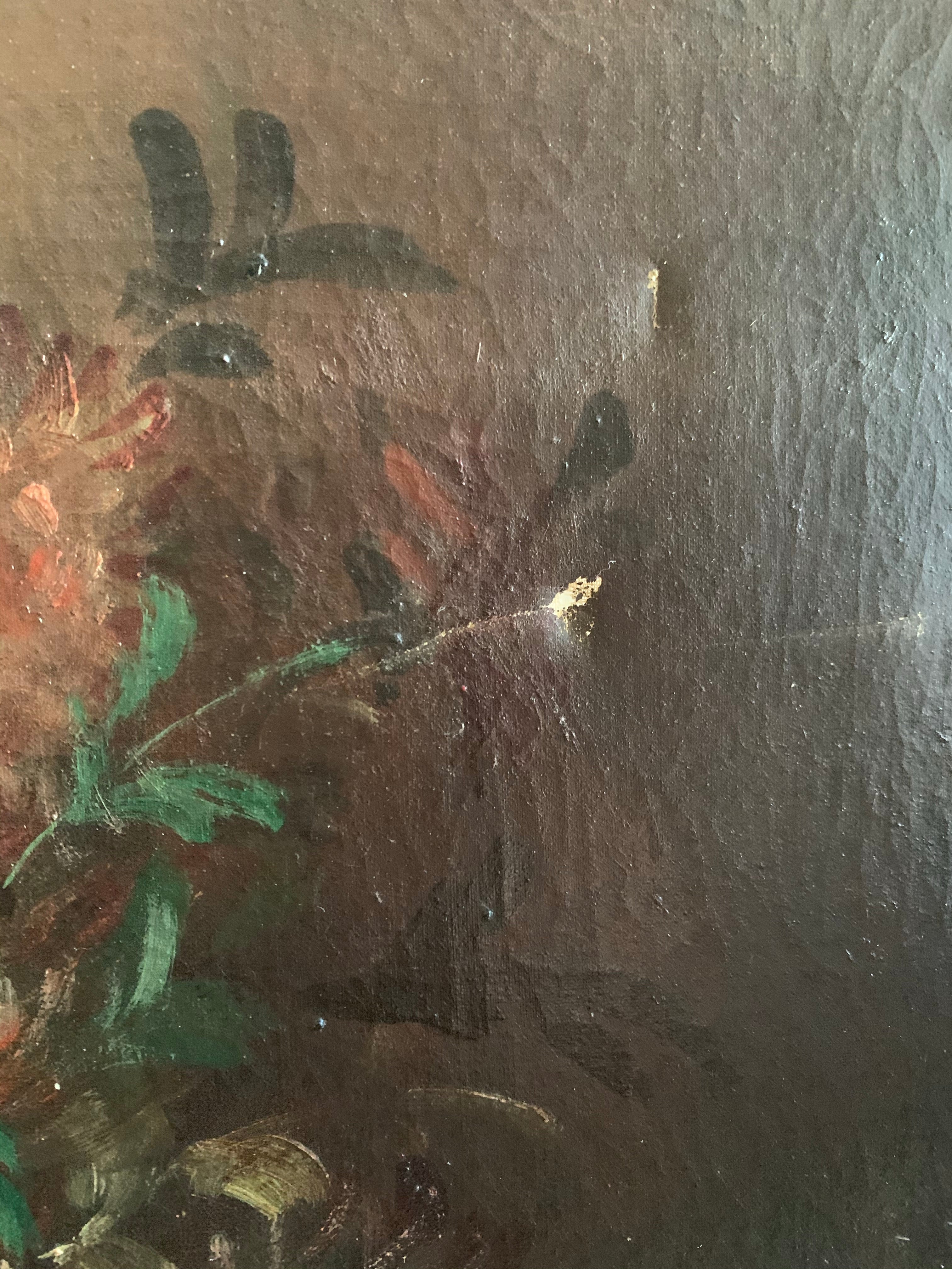 French Original Floral Oil on Canvas