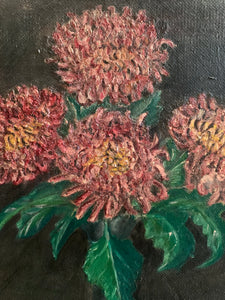 Signed Original French Floral Oil on board