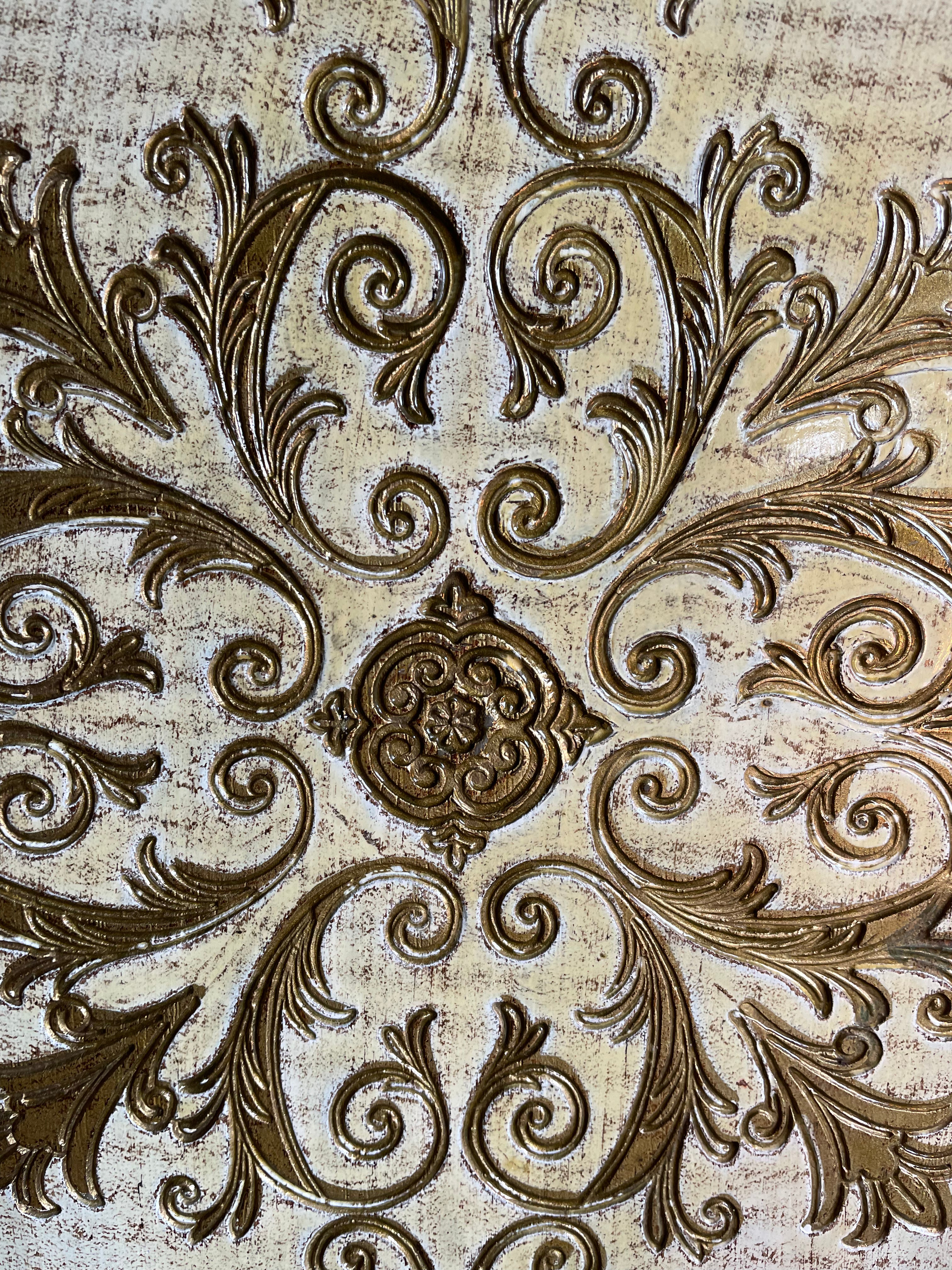 Cream and Gold Oval Florentine Tray