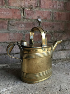 Small Antique Brass Watering Can/Hot Water Carrier