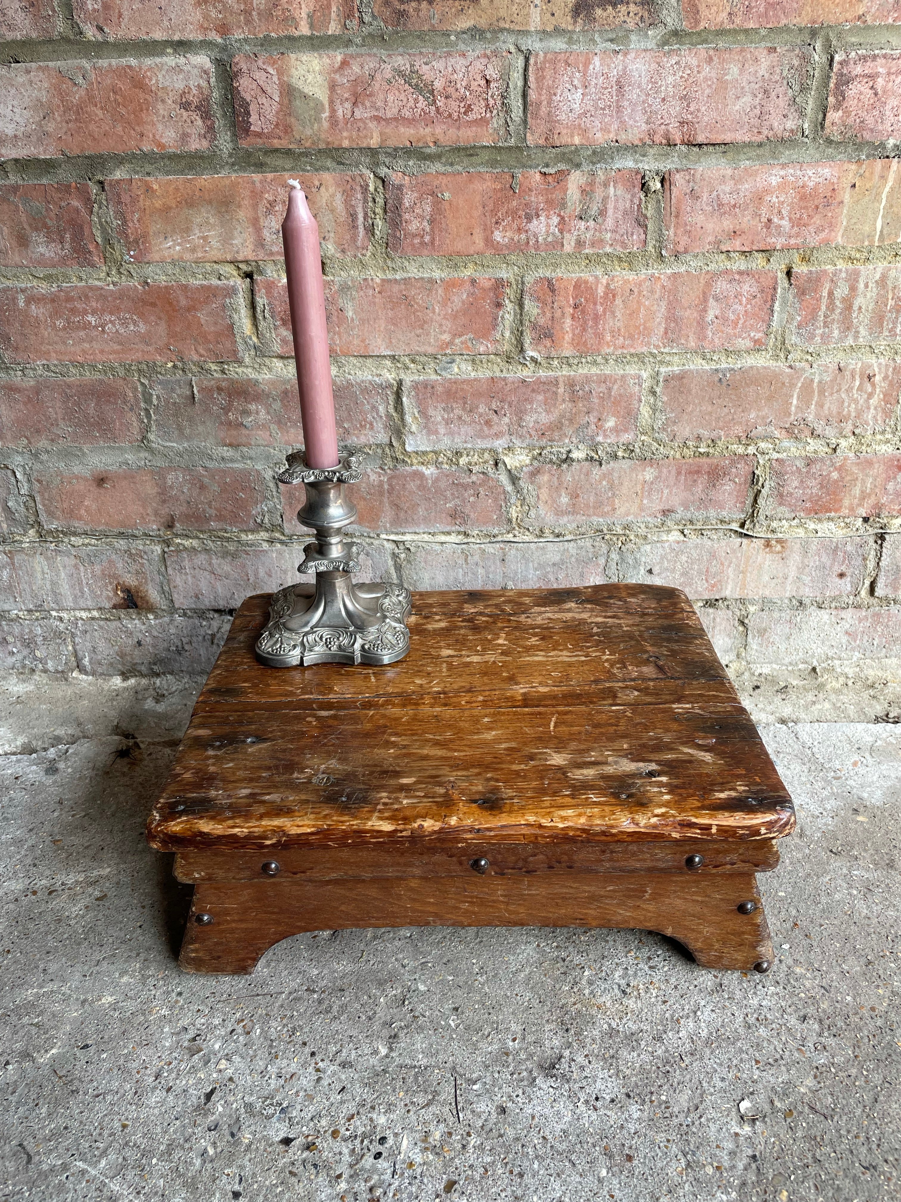 Rustic Antique Low Stool/Display Stand