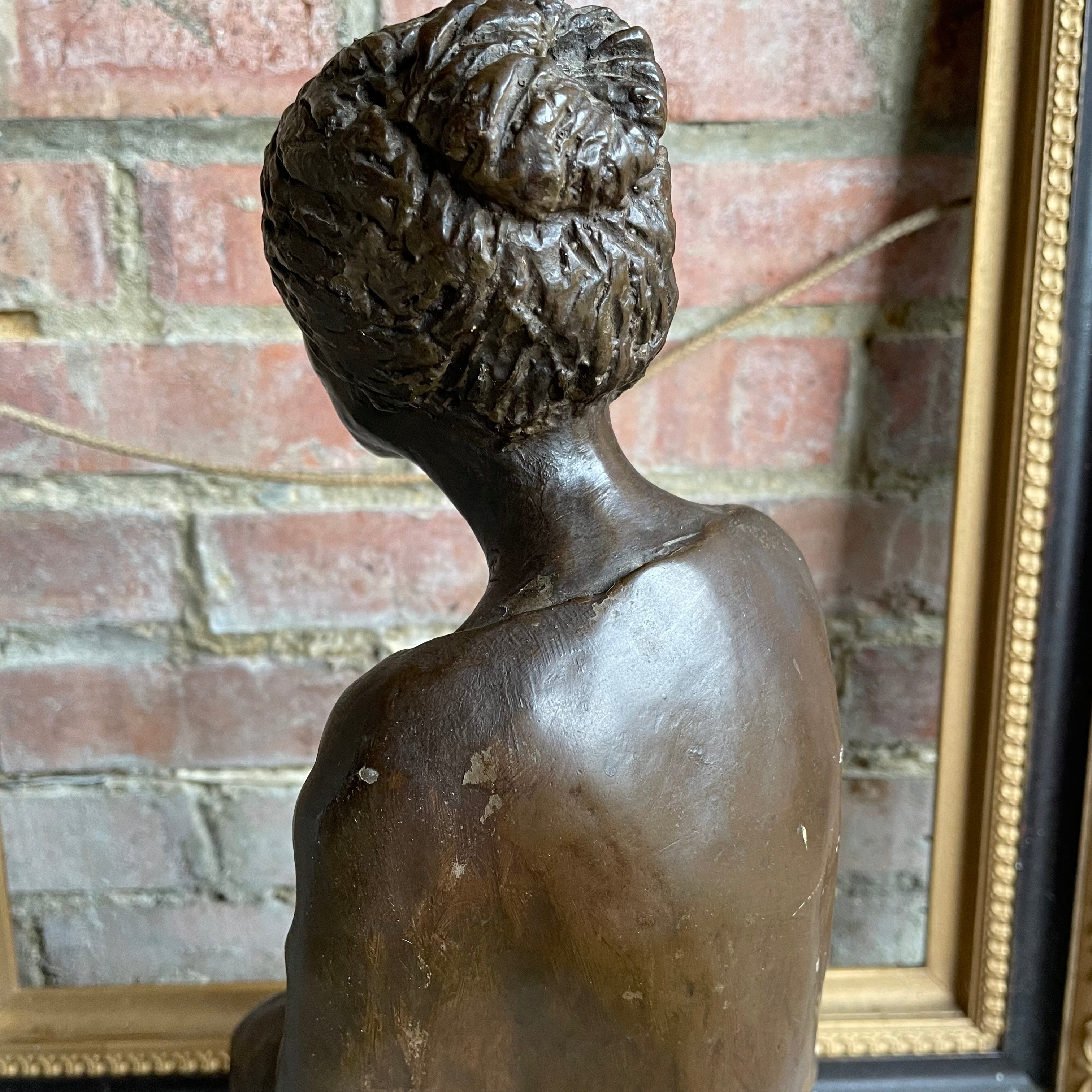Large Resin Sculpture of a Woman in Contemplation