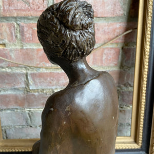 Large Resin Sculpture of a Woman in Contemplation