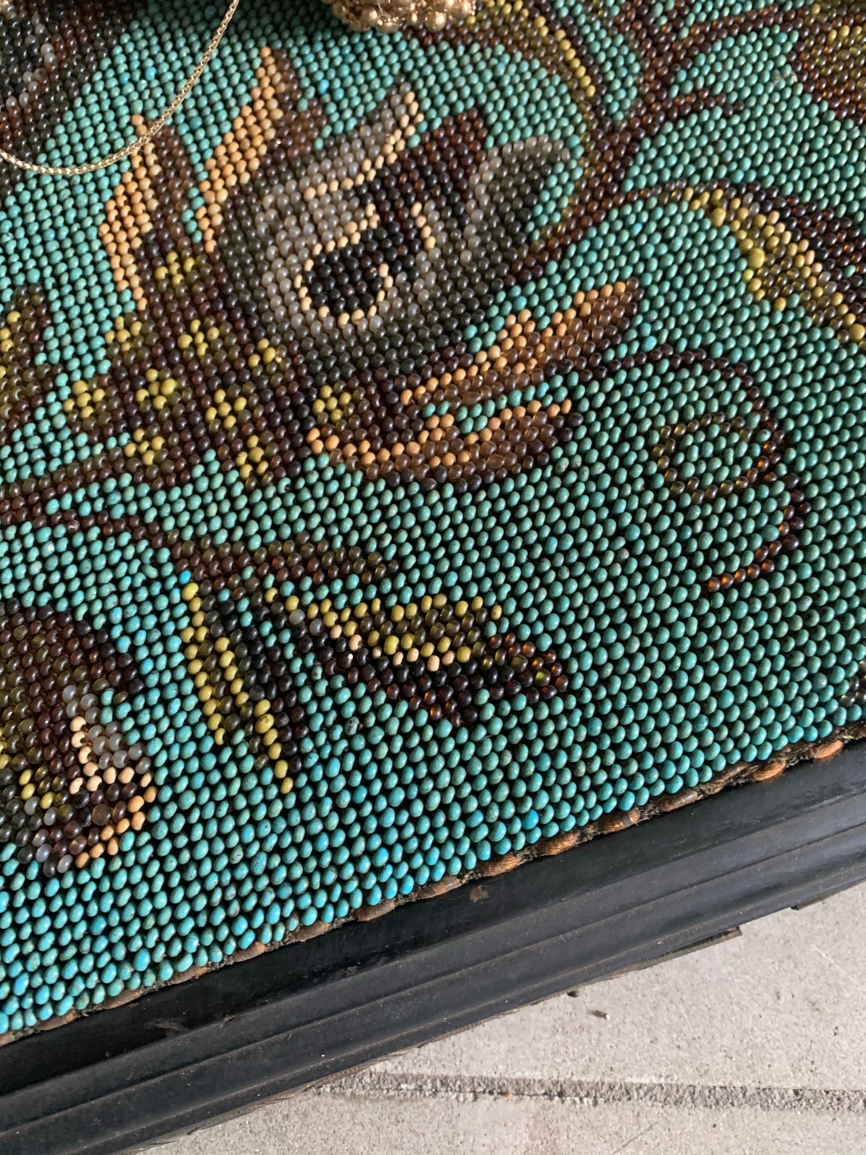 19th Century Beaded Decorative Tray