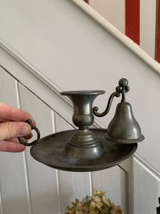 Antique Pewter Chamberstick with snuffer
