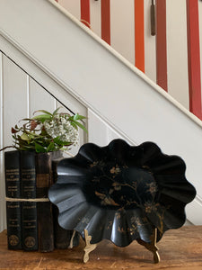 Antique Lacquered Bowl with Birds & Trees