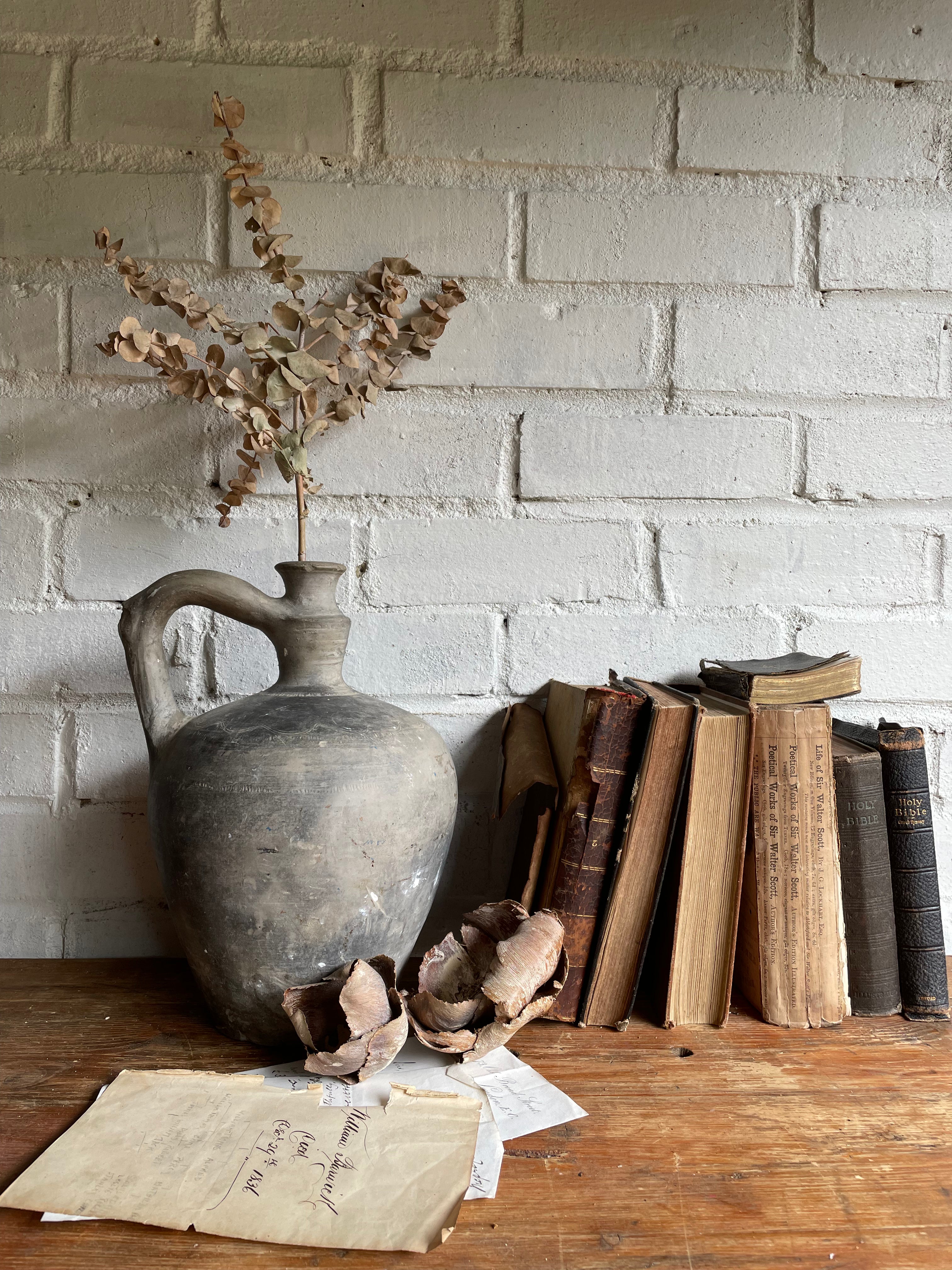 Matte Black Earthenware Vase