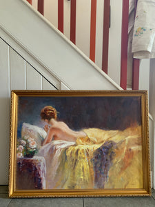 Original Nude - Large Gilt Framed Oil