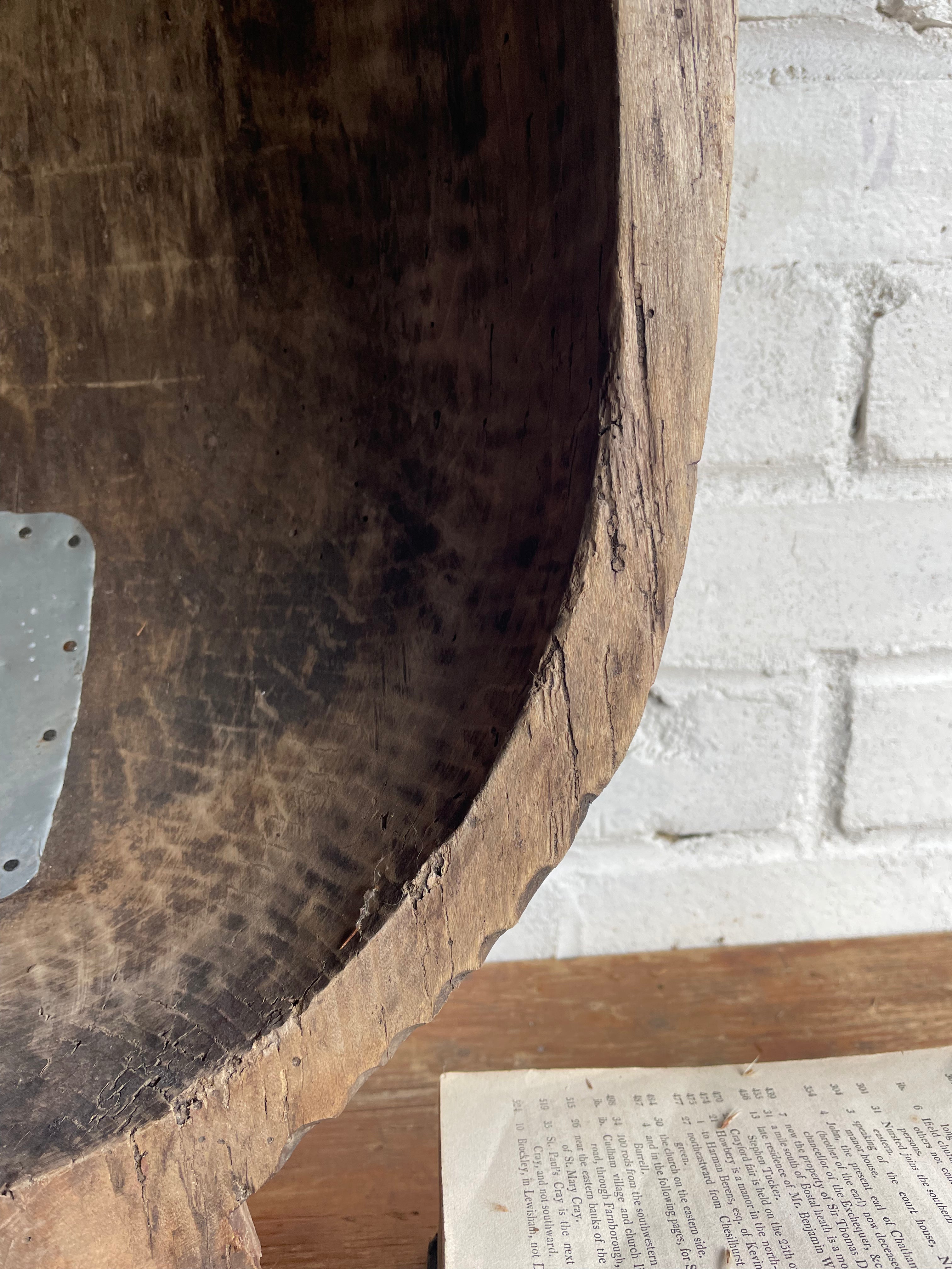 Large Wooden Dough Bowl