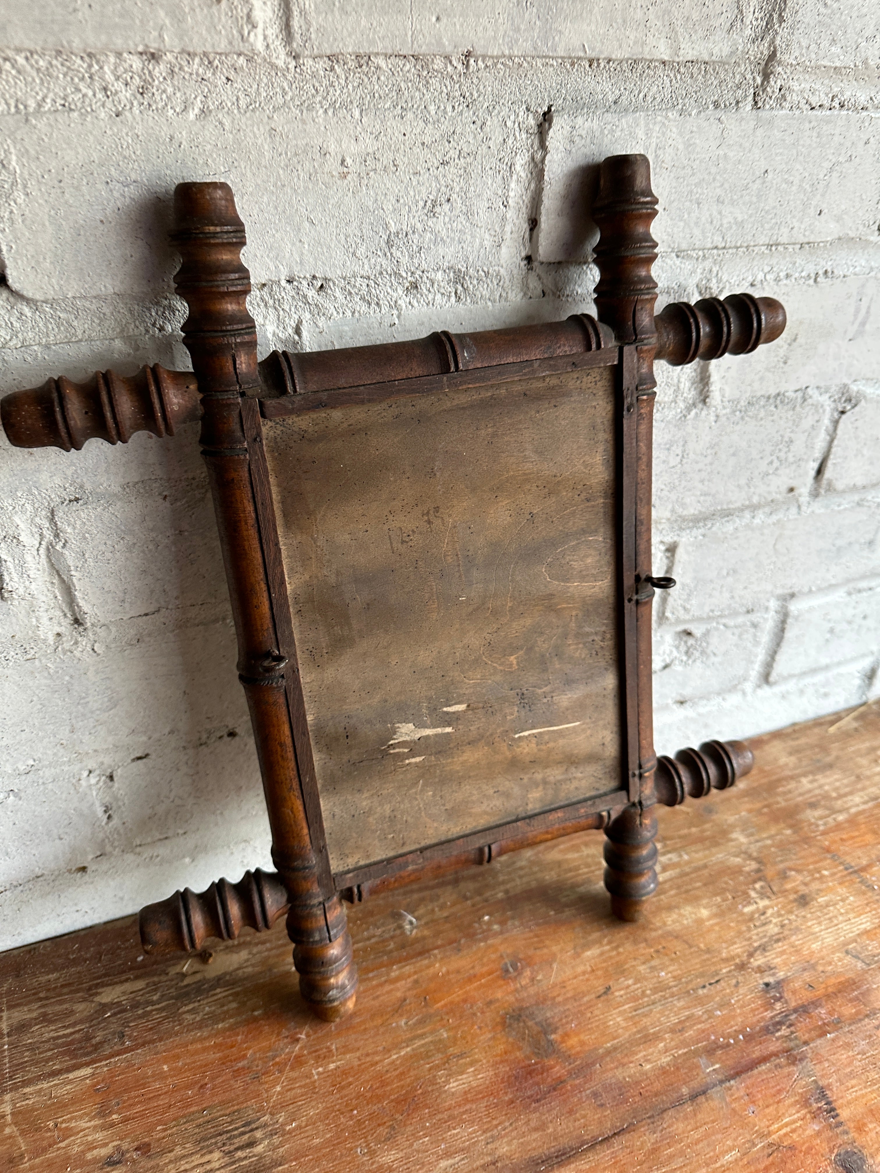 Antique French Faux Bamboo Mirror