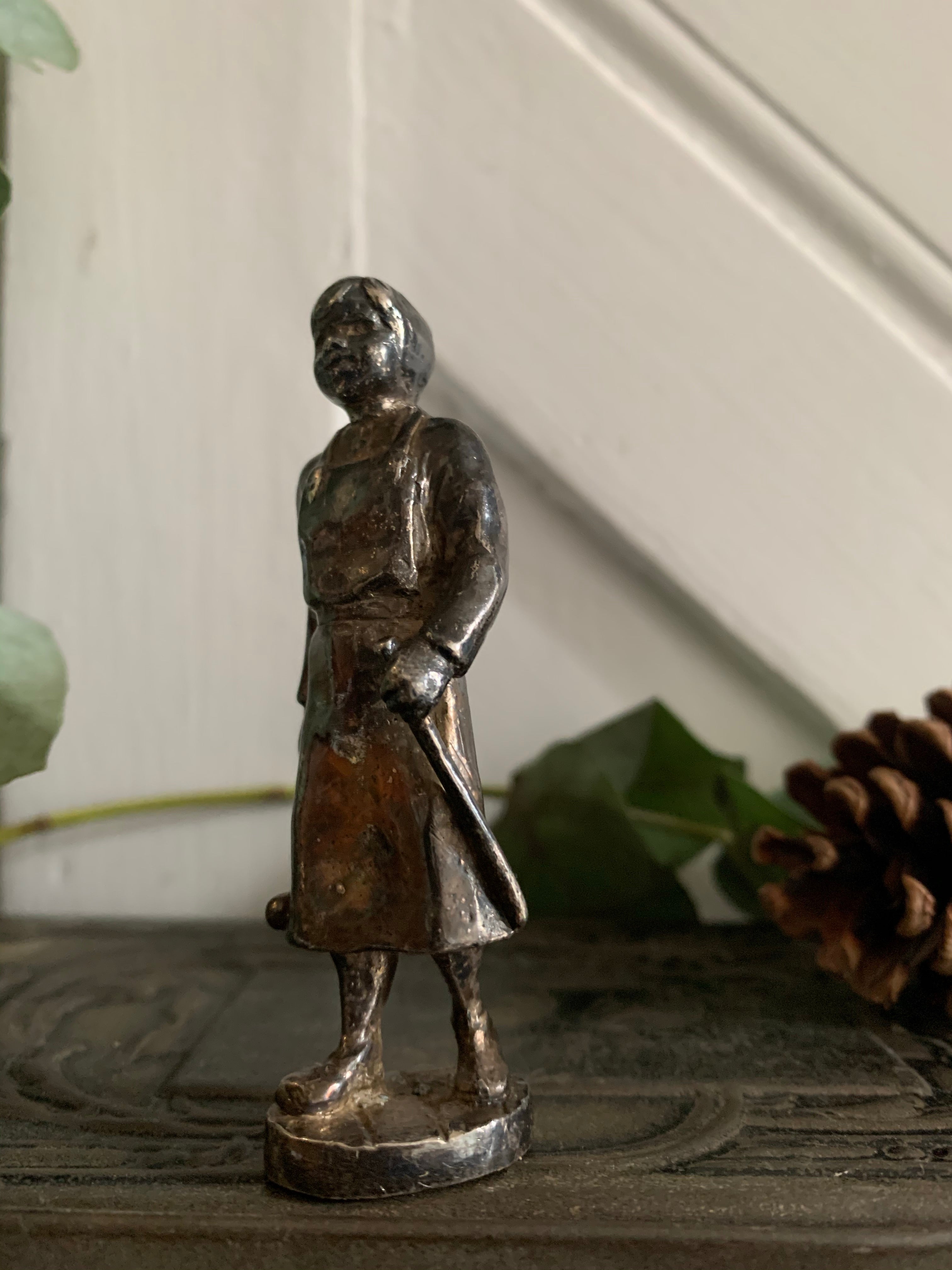 Little English Pewter Figure - Man with Hammer