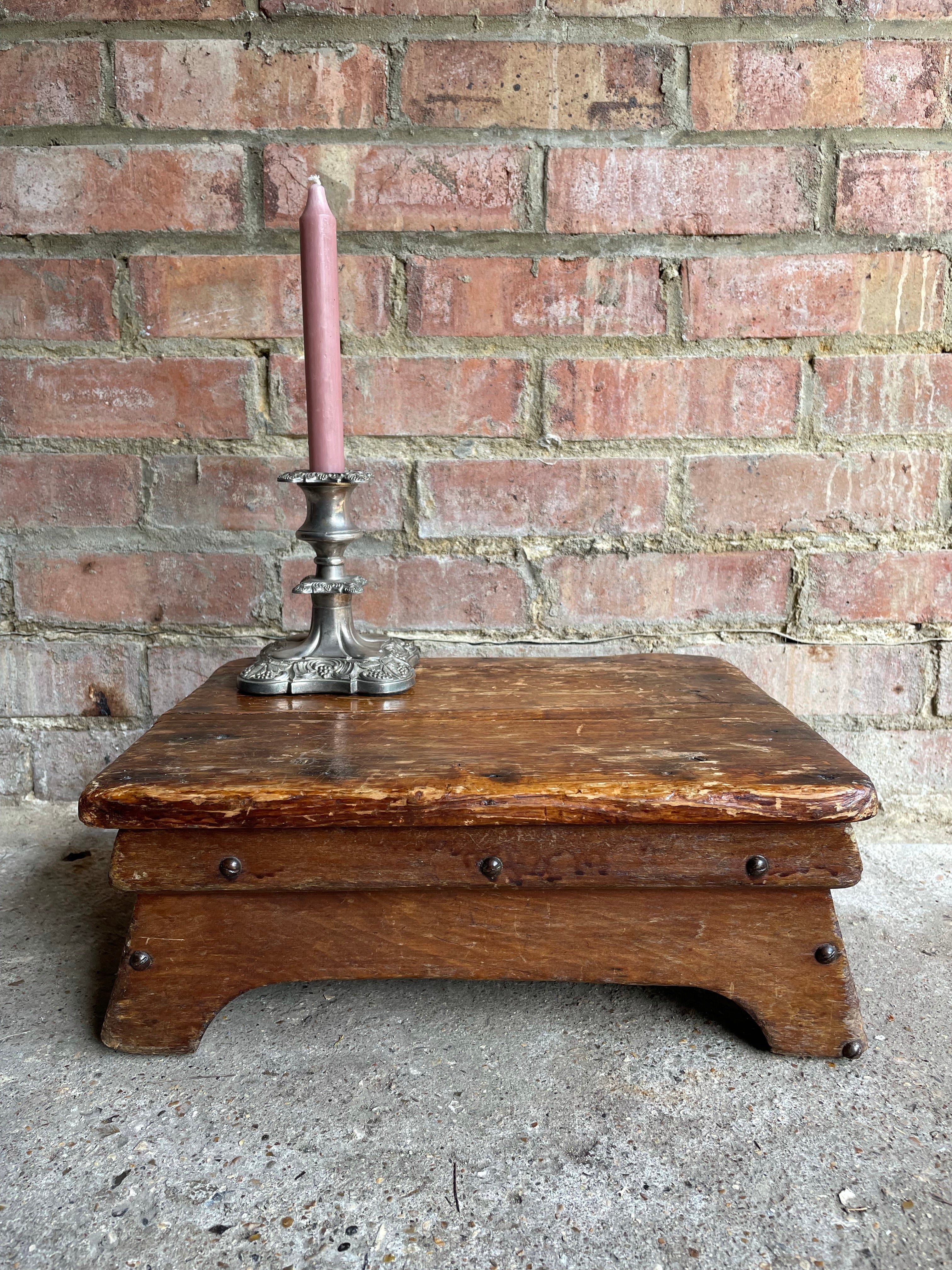 Rustic Antique Low Stool/Display Stand